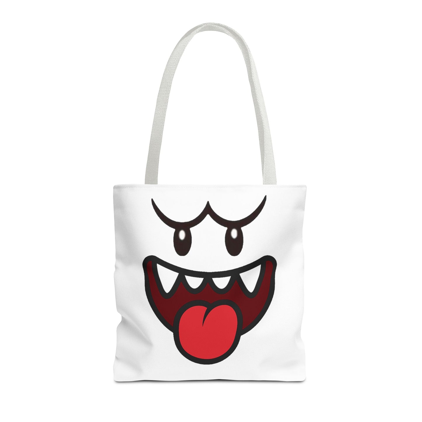 Funny Ghost Face Tote Bag, Spooky Halloween Shopping Bag, Creepy Cute Gamer Tote, Novelty Reusable Canvas Bag, Horror Themed Trick or Treat Bag