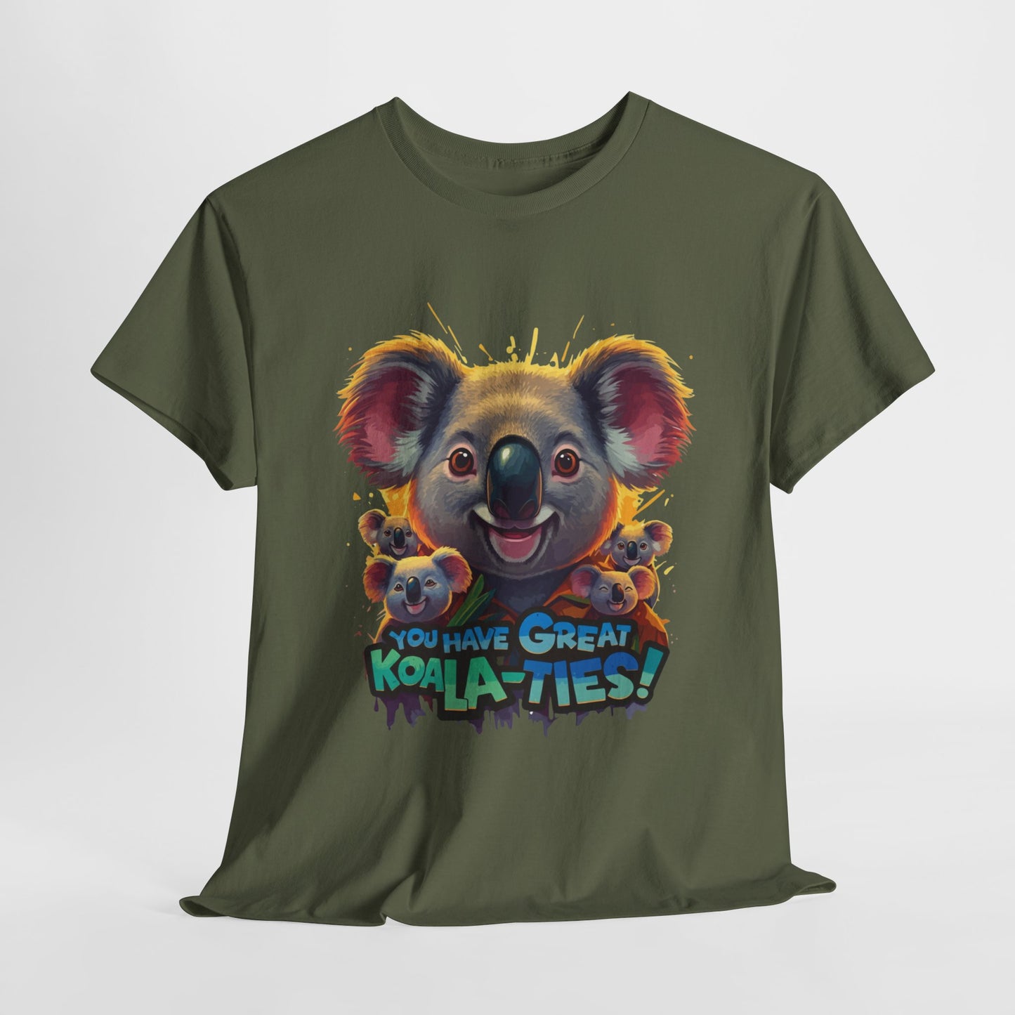 You Have Great Koala‑ties Tee – Cute Koala Pun T‑Shirt, Animal Lover Gift, Funny Wildlife Graphic, Unisex Casual Tee