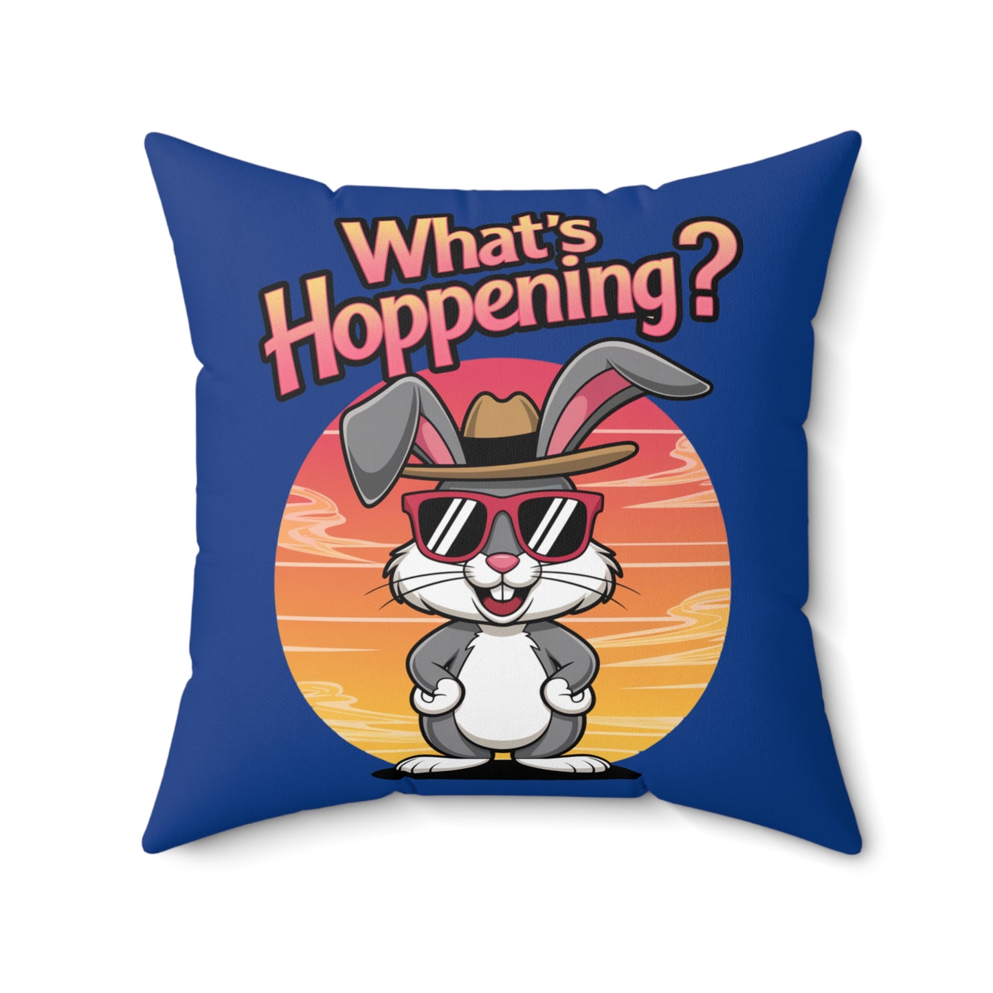 Square Pillow - What's Hoppening Bunny Design