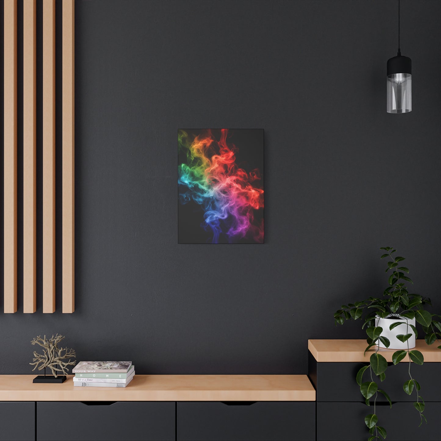 Canvas Wall Art Colorful Smoke Streak