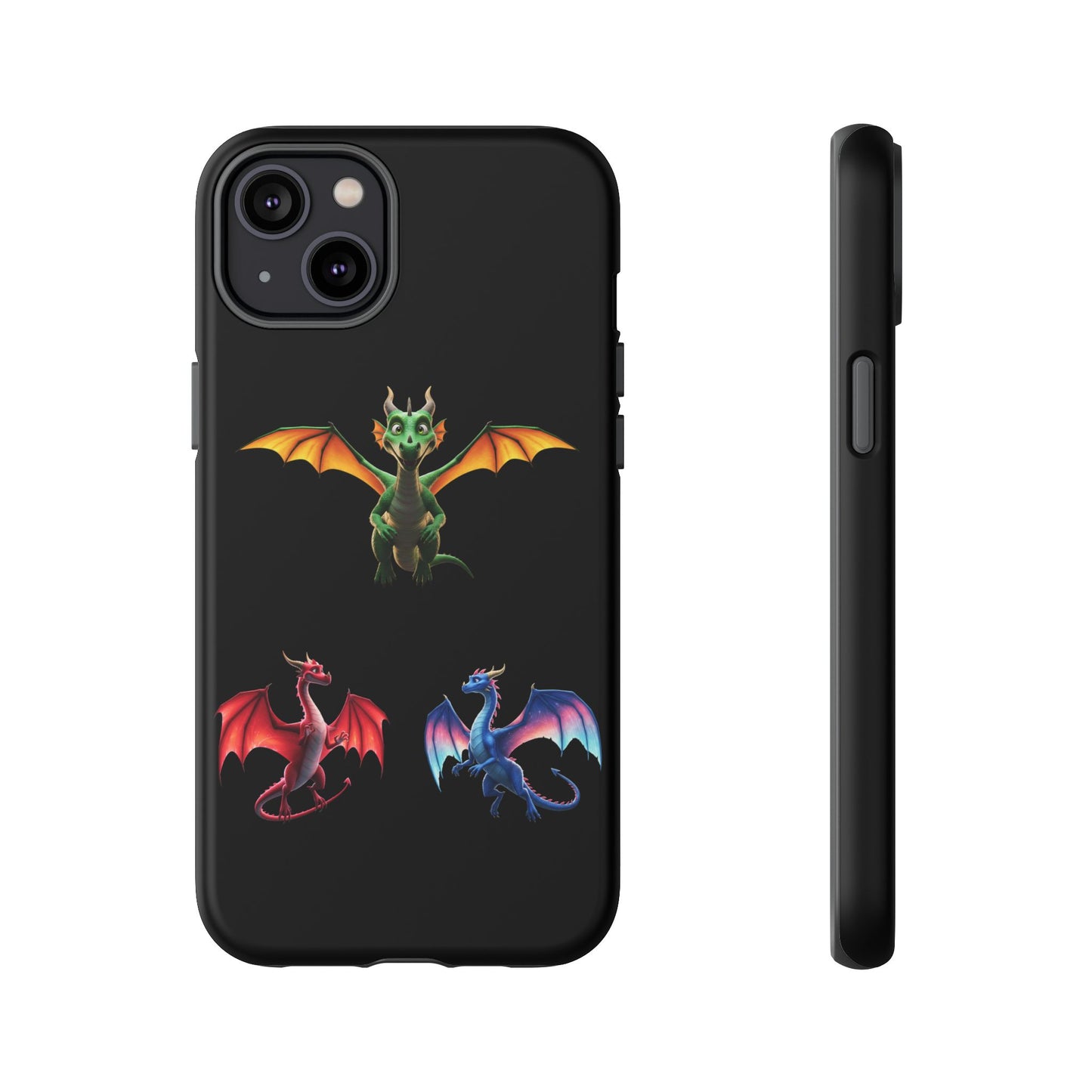 Vibrant Fantasy Dragon iPhone Case - Tough Armor Cover for iPhone 15/14/13 - Colorful Mythical Wings Gift for Dragon Lovers