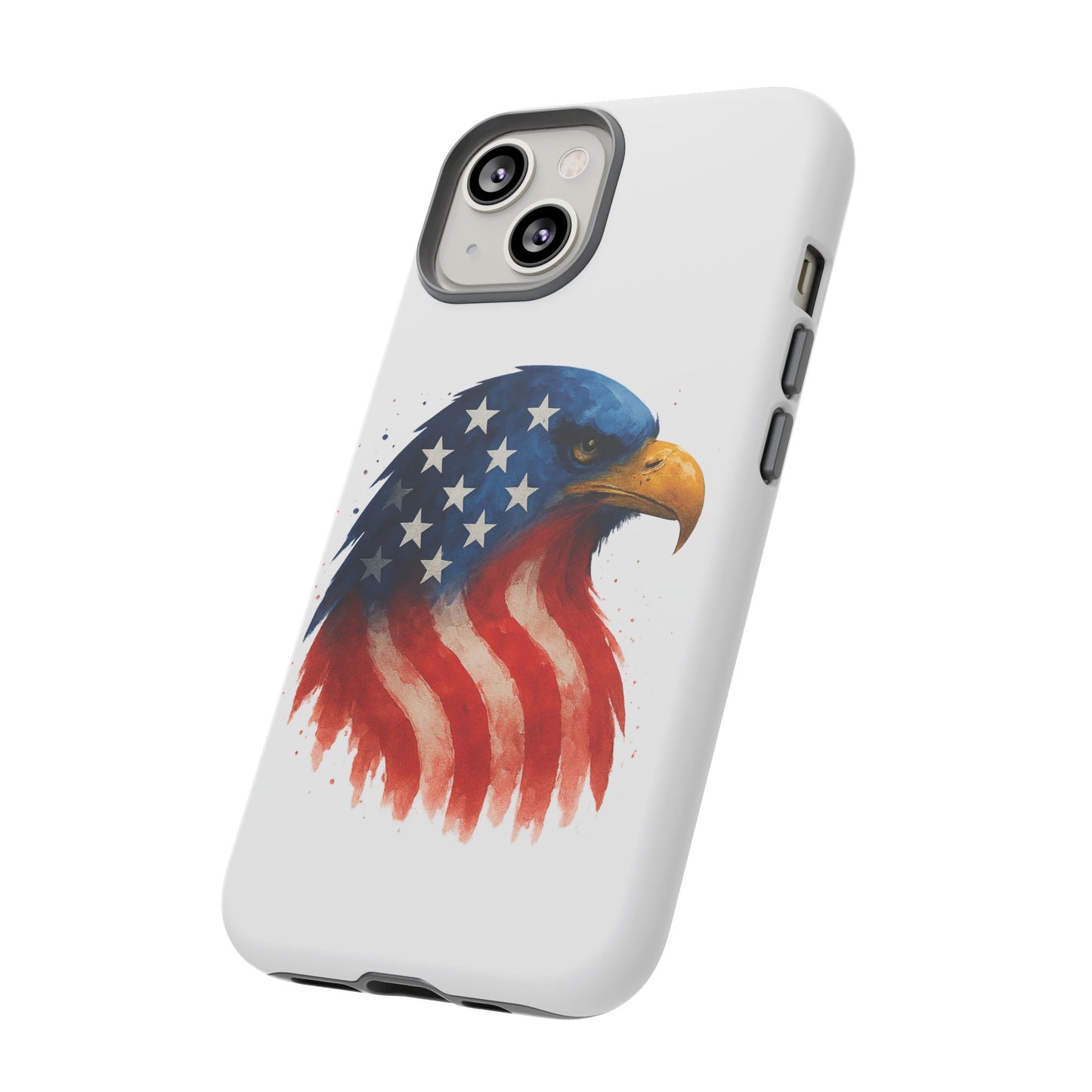 Patriotic Eagle iPhone Case - USA Flag Tough Cover, Dual-Layer Rugged Protection, 4th of July and Veteran Gift