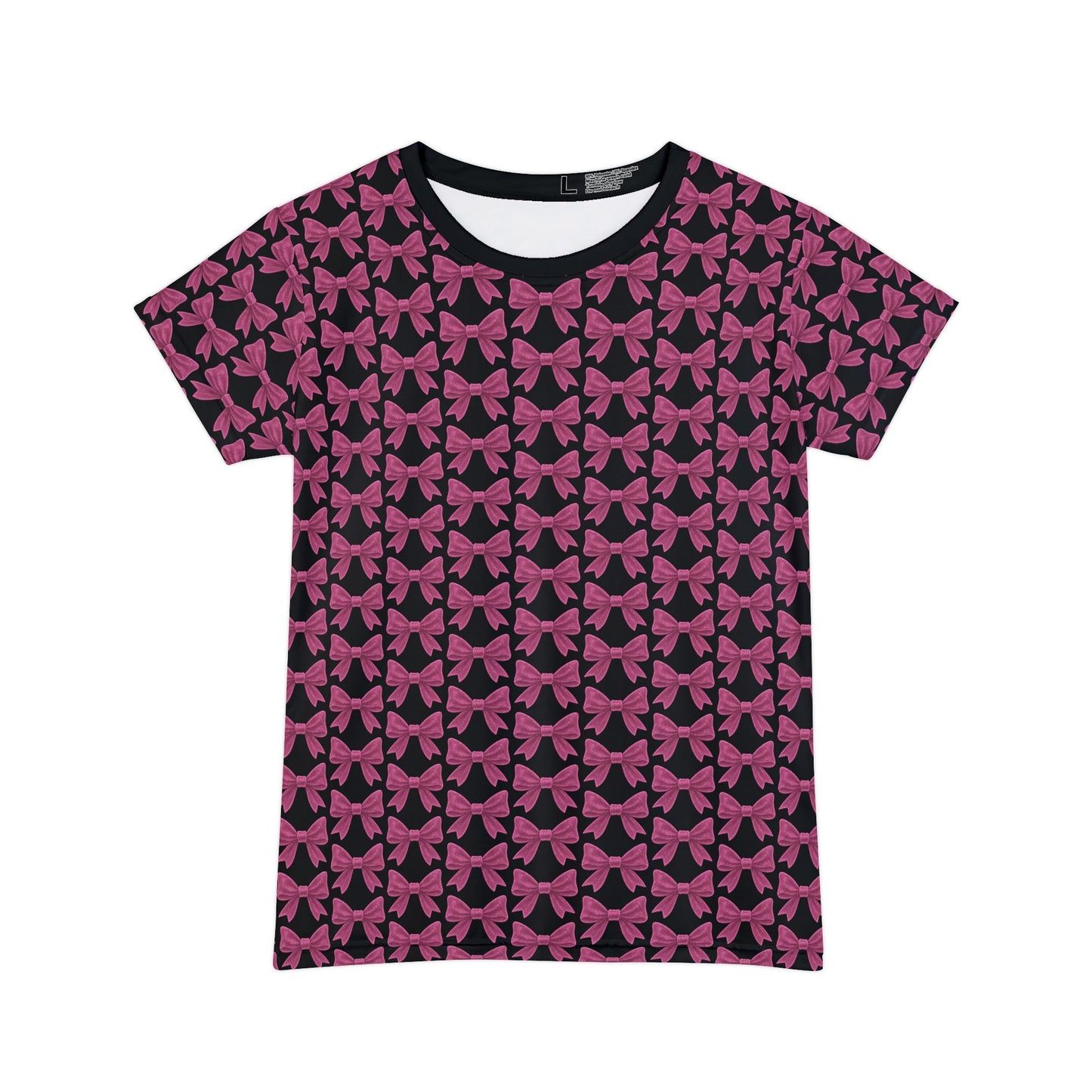 Coquette Bow Pattern Tee – All-Over Pink Ribbon Design T-Shirt for Soft-Girl Aesthetic Lovers – Pastel Bows Top, Perfect Girly Gift