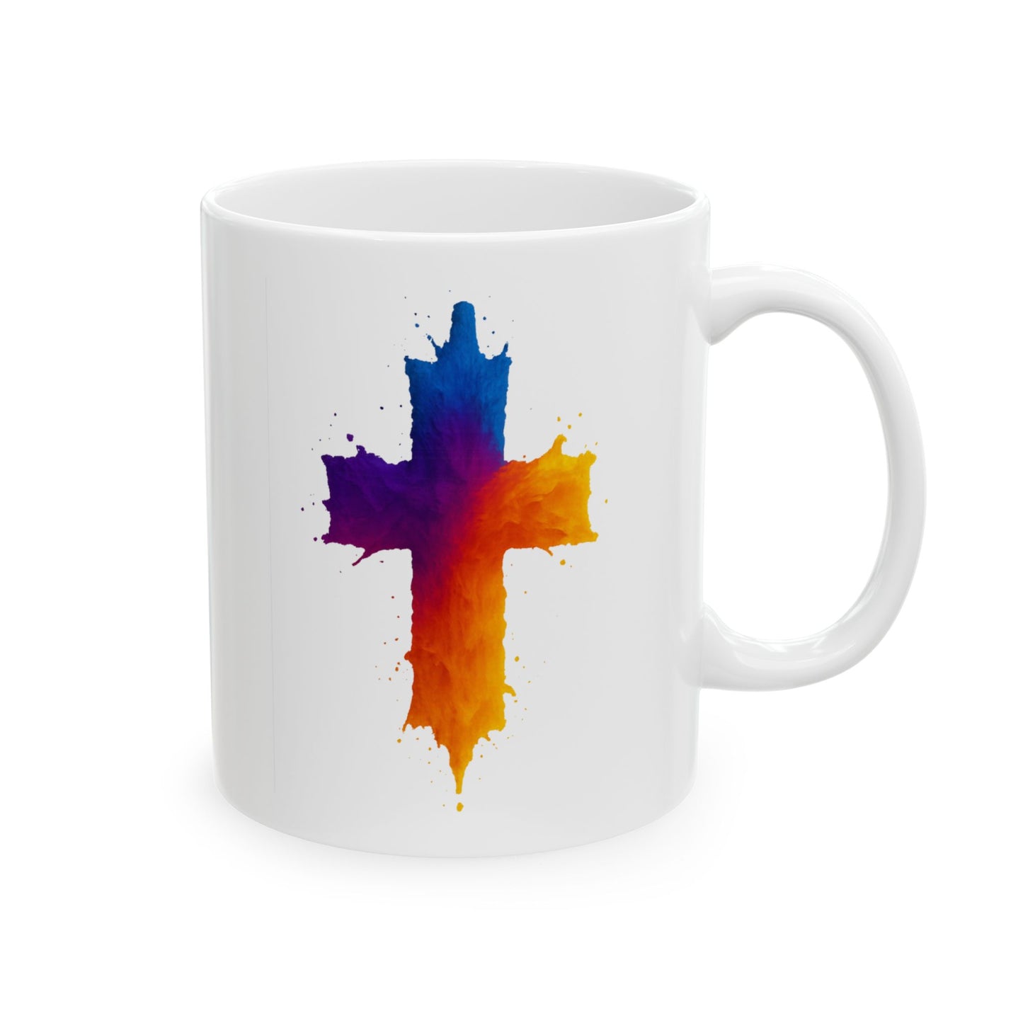 Christian Coffee Mug Watercolor Cross Mug Faith-Based Gift for Him or Her Inspirational Religious Drinkware Scripture Mug