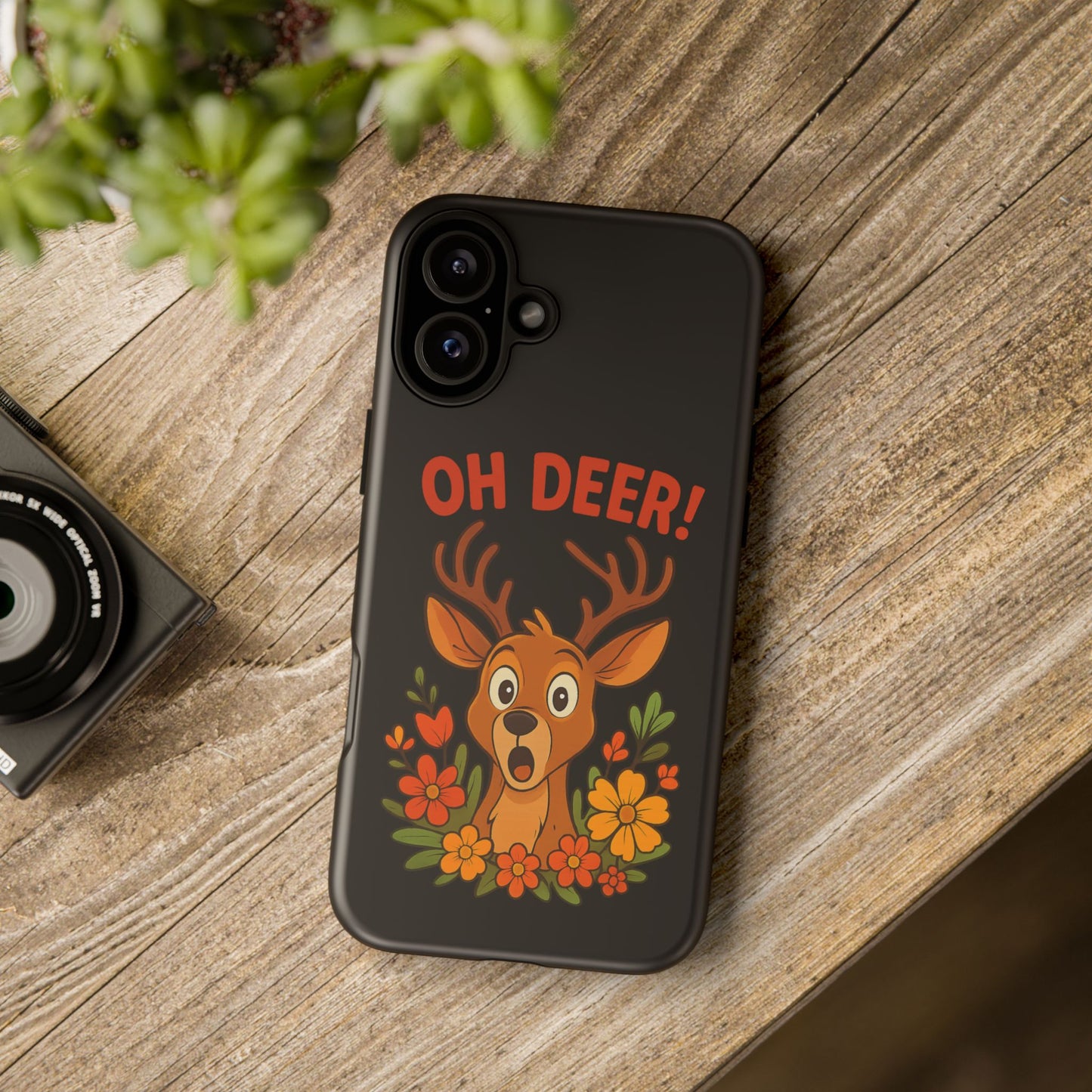 iPhone Case - Startled Deer 'Oh Deer' Nature Lover Phone Case Funny iPhone Accessory