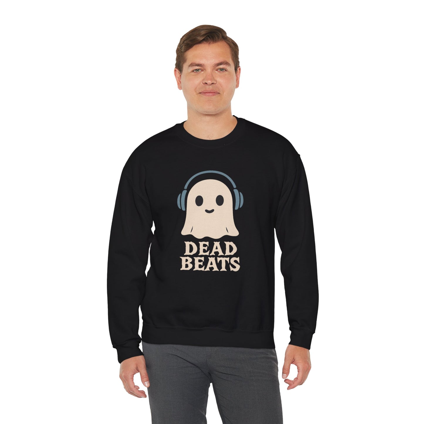 Dead Beats Ghost Sweatshirt, Funny Halloween Crewneck, Spooky Season Pullover, Music Lover Halloween Shirt, Cute Ghost Graphic Top
