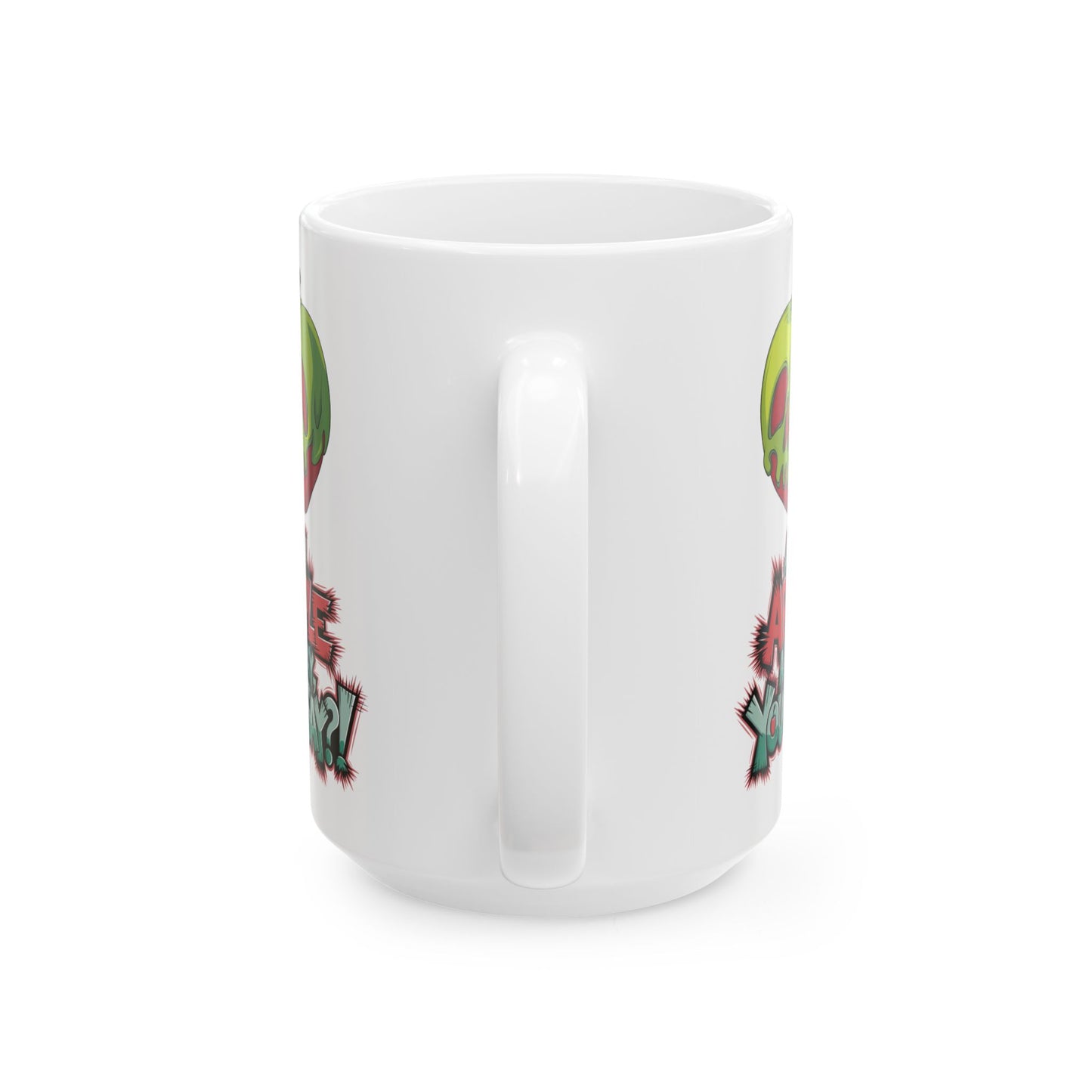 An Apple a Day You Say Mug – Spooky Poison Apple Coffee Cup, Dishwasher Safe Ceramic, Funny Gothic Halloween Gift for Horror & Dark Humor Fans