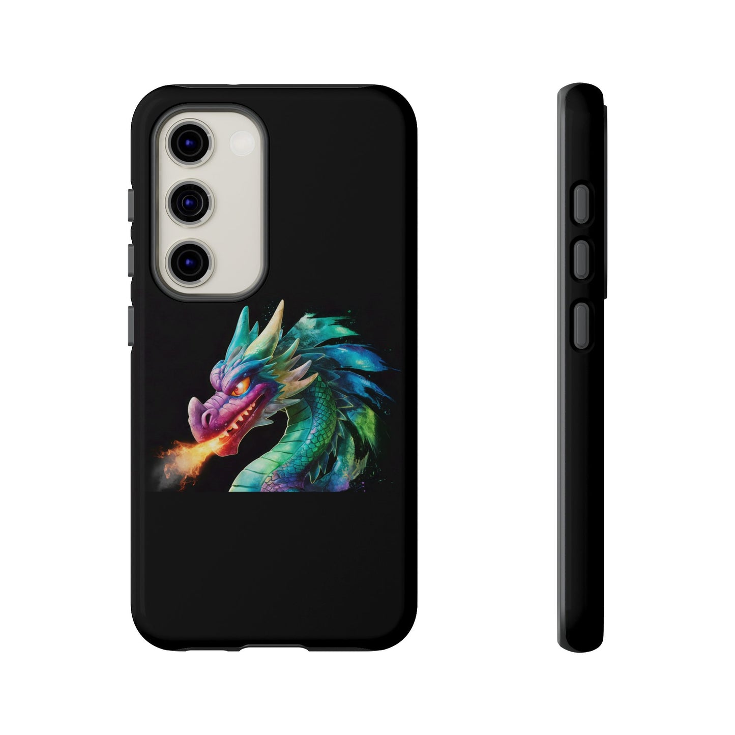 Fire-Breathing Dragon Samsung Case - Tough Fantasy Art Cover - Dark Academia Aesthetic Geek Gift for Galaxy S23/S24/S25/Ultra