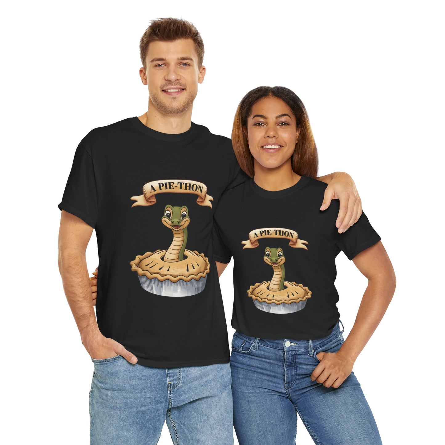 A Pie-Thon Funny Snake Pun Shirt – Cute Animal Joke T-Shirt – Quirky Graphic Tee for Pun Lovers, Reptile Fans, and Unique Gift Ideas