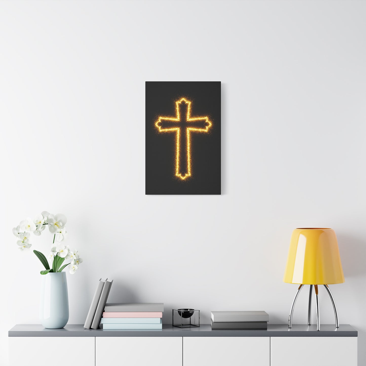 Glowing Cross Matte Canvas Wall Art