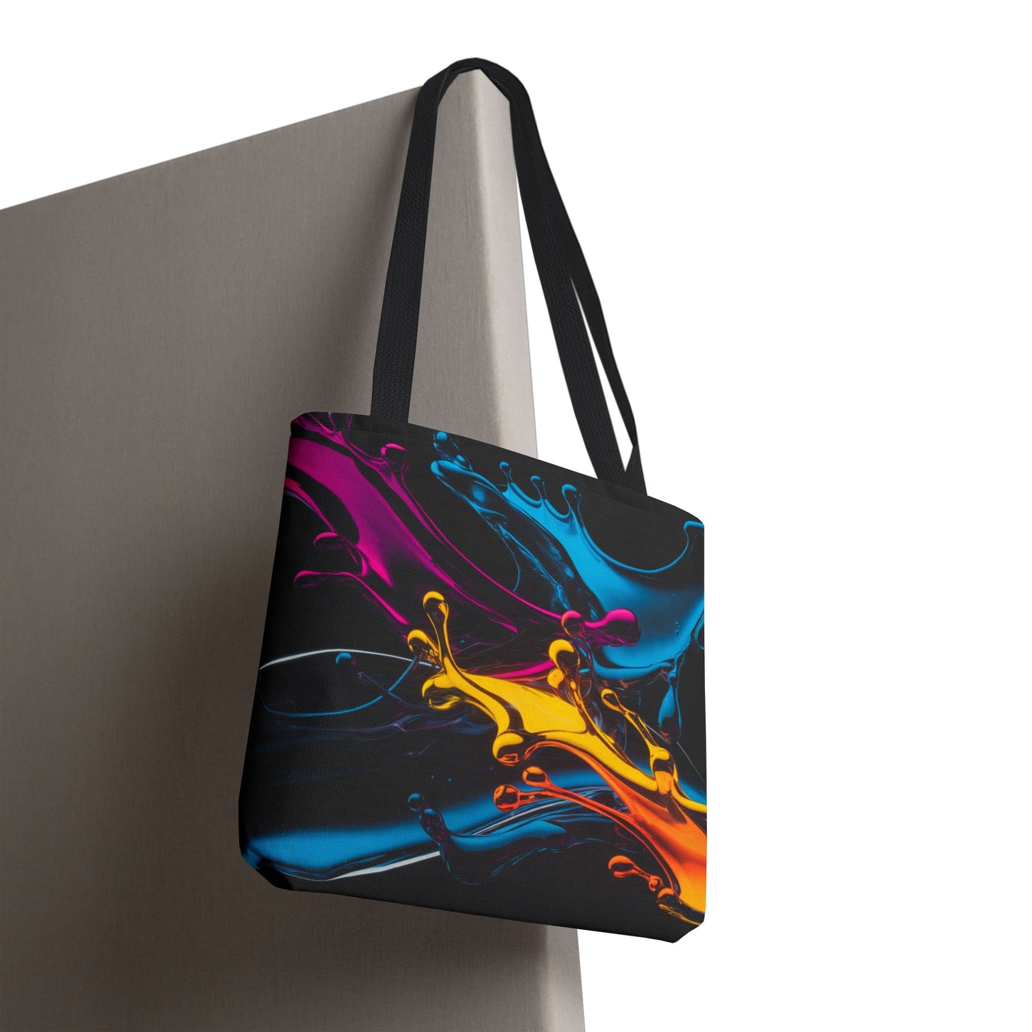 Abstract Neon Splash Tote Bag, Vibrant Colorful Art Bag, Reusable Shopping Bag, Modern Everyday Carryall, Bright Aesthetic Gift For Her