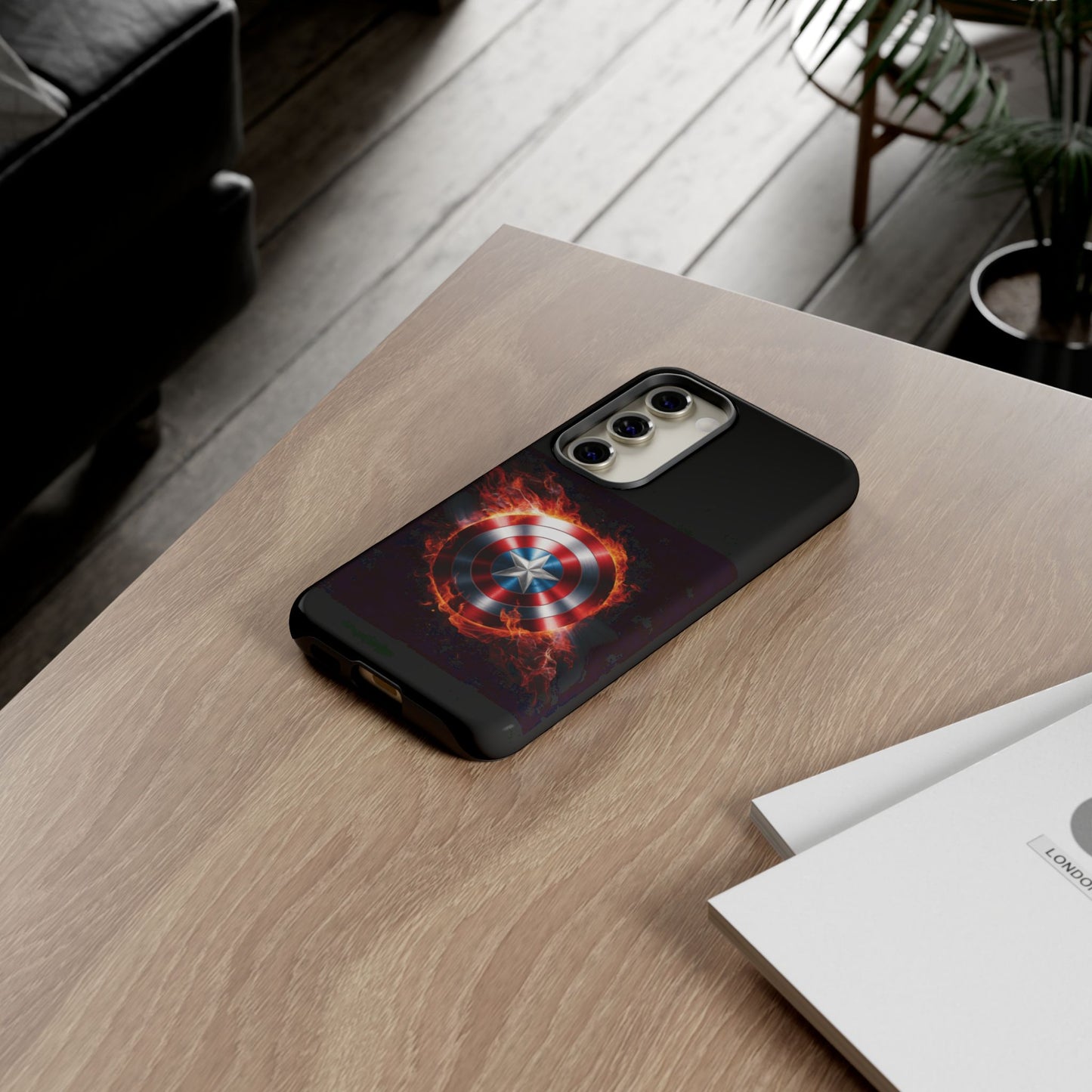 Captain America Shield in Flames Samsung Galaxy Tough Case