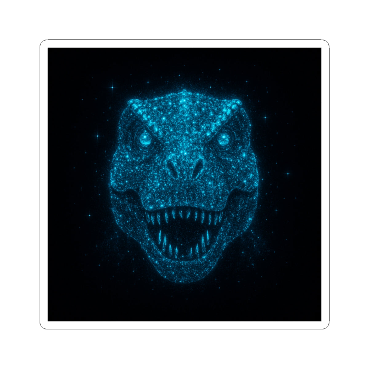 Galaxy Bioluminescent Dinosaur Sticker - Cosmic T-Rex Vinyl Decal - Starry Dino Laptop Sticker Non-Glow - Space Aesthetic Gift