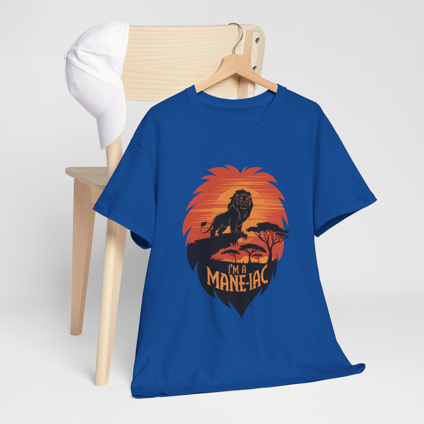 I’m a Mane-iac Lion Classic Fit Tee – Clean Stylized Animal Art, Funny Mane Pun, Everyday Quiet Luxury, Perfect for Smart Casual Looks