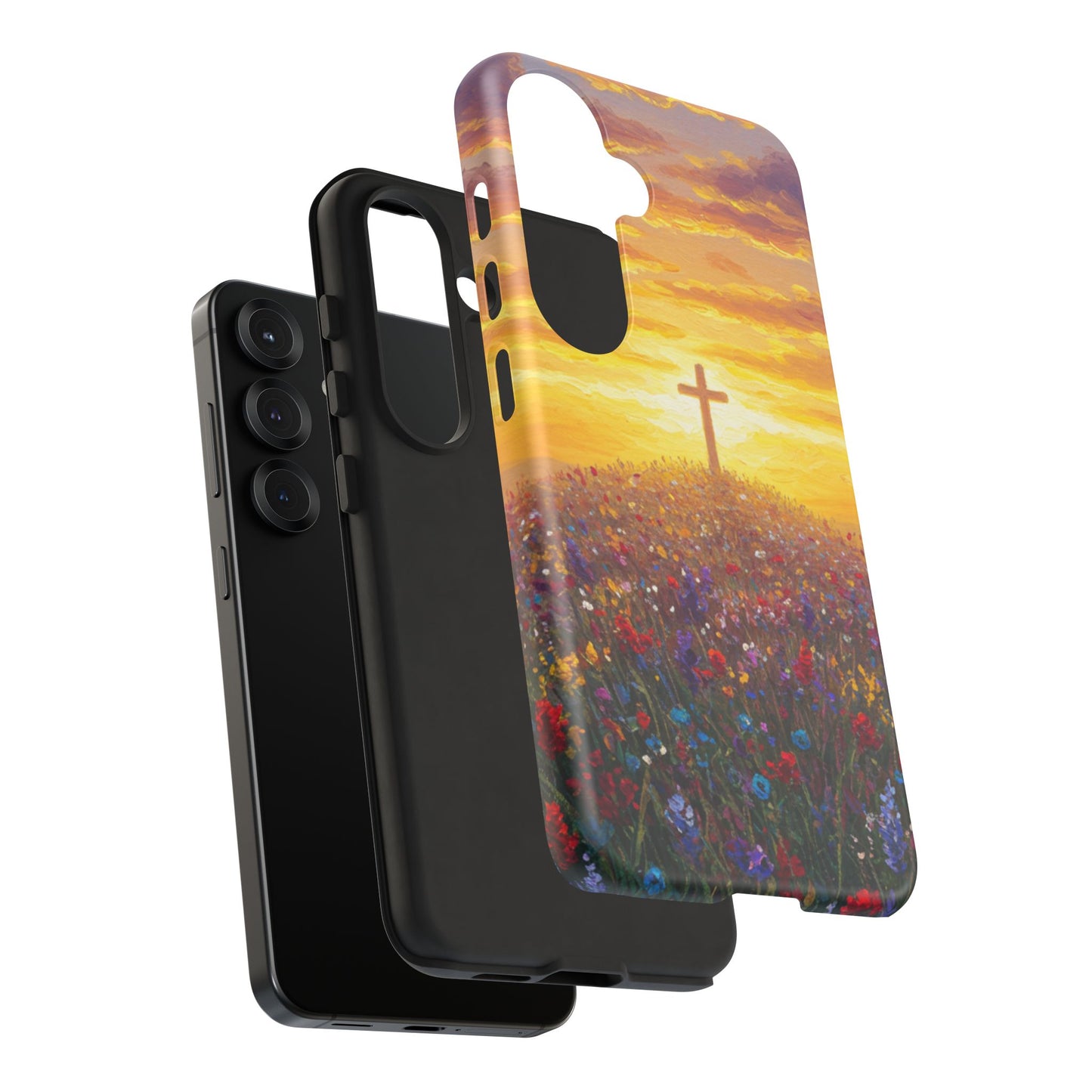 Samsung Phone Case - Monet Style Cross Christian Phone Case Spiritual Case Inspirational Samsung Case