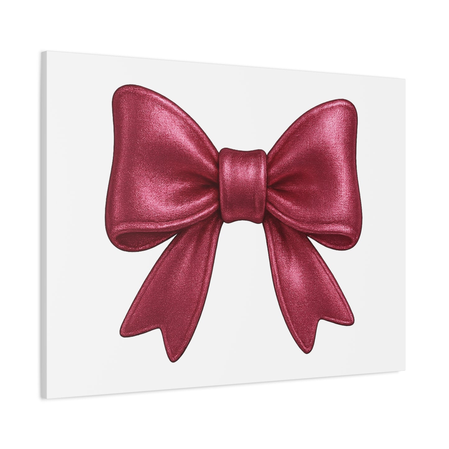 Red Bow Canvas Wall Art – Modern Christmas Decor, Gift for Her, Glam Room Wall Print, Elegant Ribbon Artwork