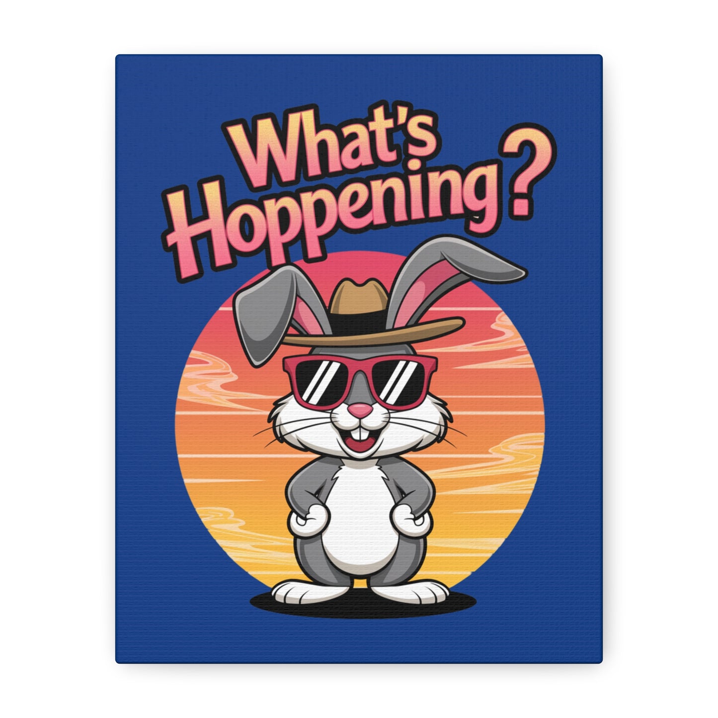 What's Hoppening Canvas Art; Bunny Art; Rabbit Canvas