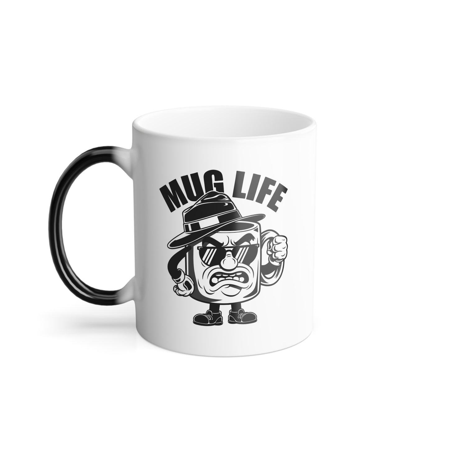 Mug Life Color Changing Mug – Funny Heat Reveal Coffee Cup, Hand Wash Only, Gangster Cartoon Design, Hilarious Gift for Coffee Lovers & Friends