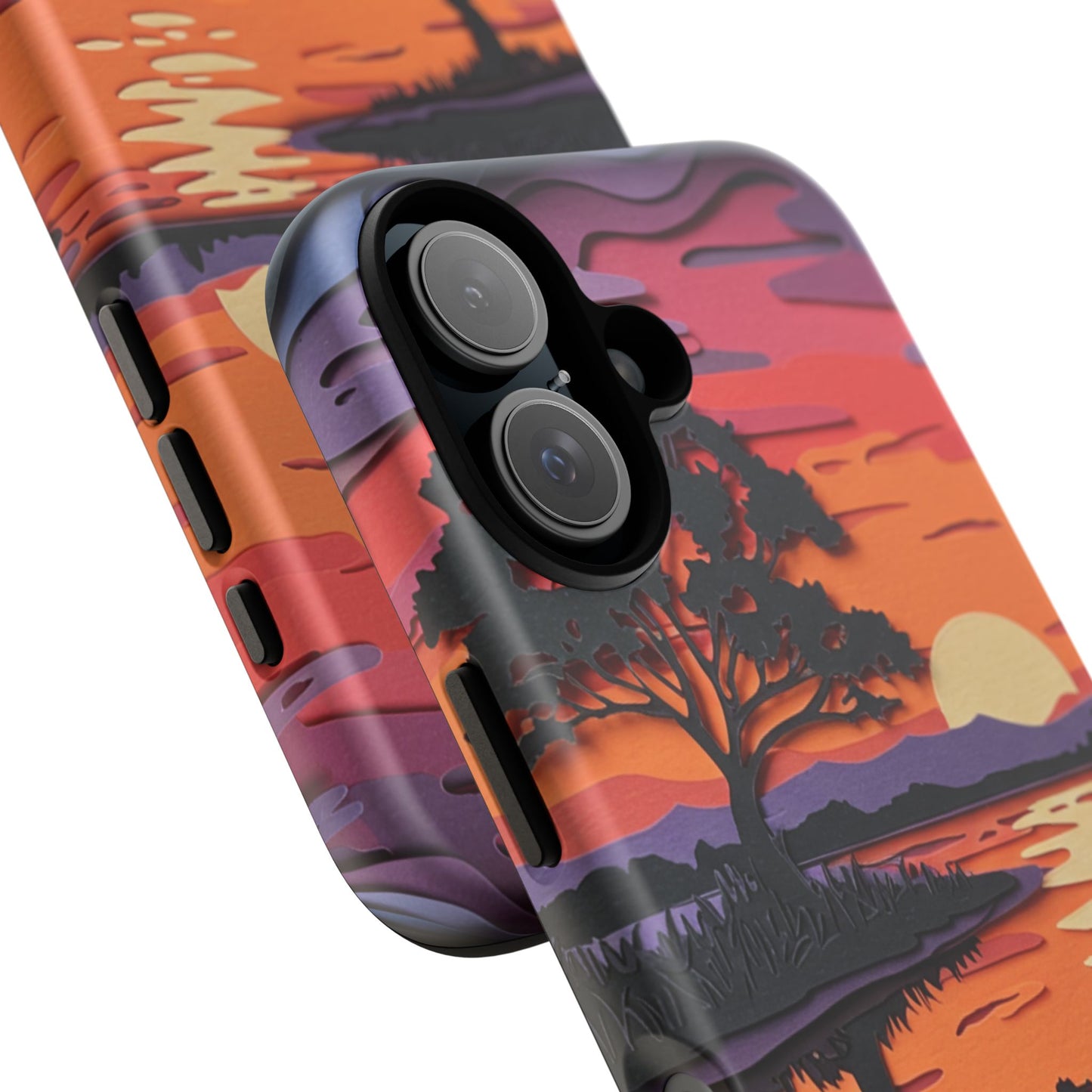 iPhone Case - Colorful Paper Art Sunset Design