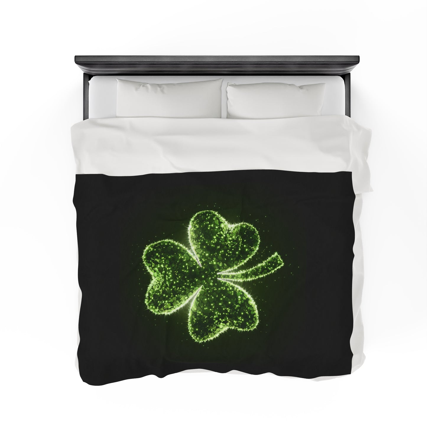 Plush Blanket with Shamrock Design