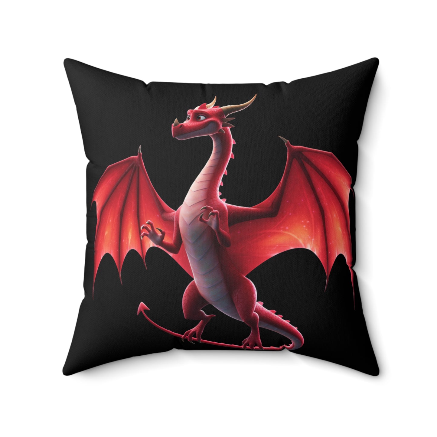 Double-Sided Dragon Pillow - Red & Blue Dragon Art Cushion - Fantasy Gamer Decor Gift for Dragon Lovers, DnD, Kids & Teens Room