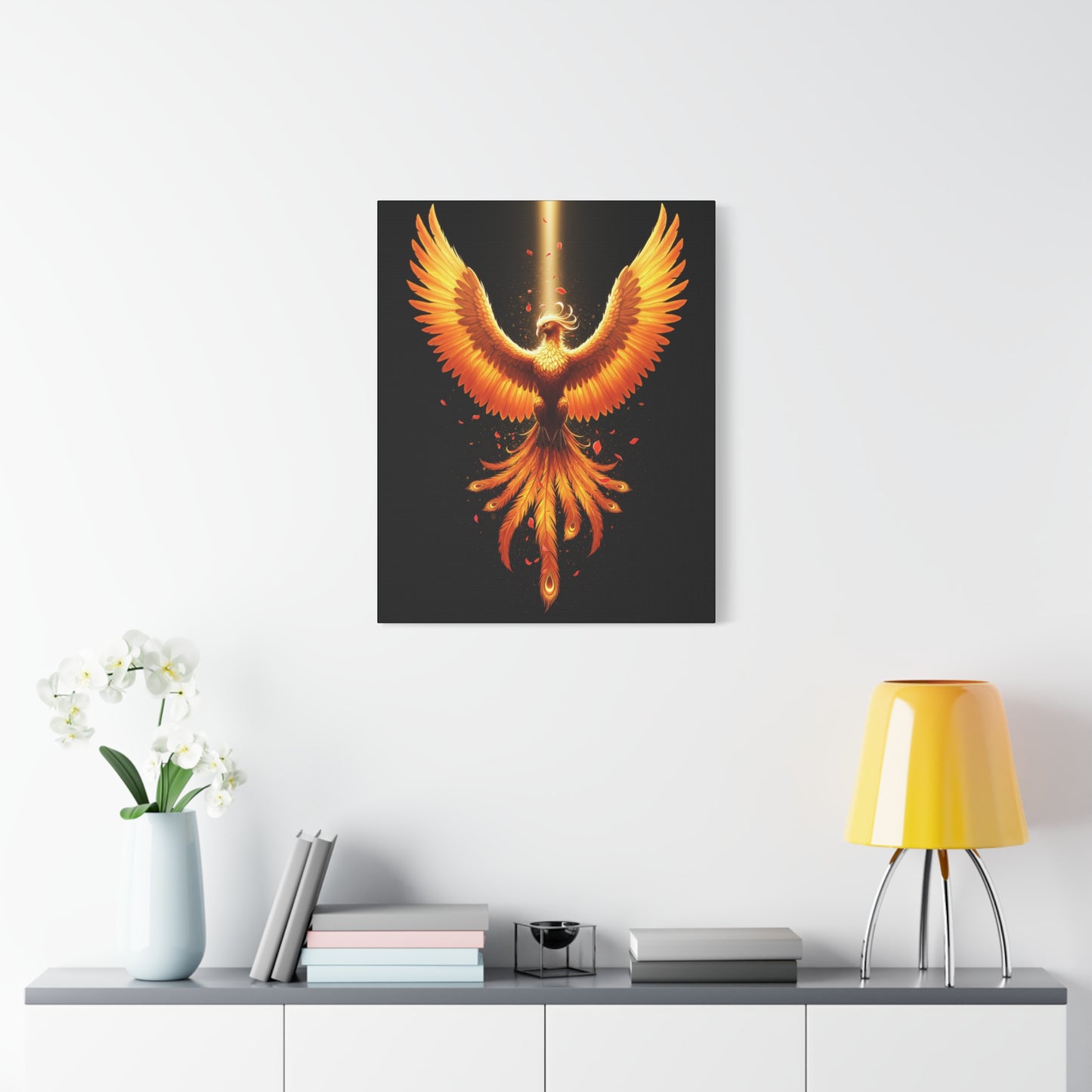 Phoenix Canvas Firebird Art Fire Bird Decor Modern Home Decor Legendary Bird Art