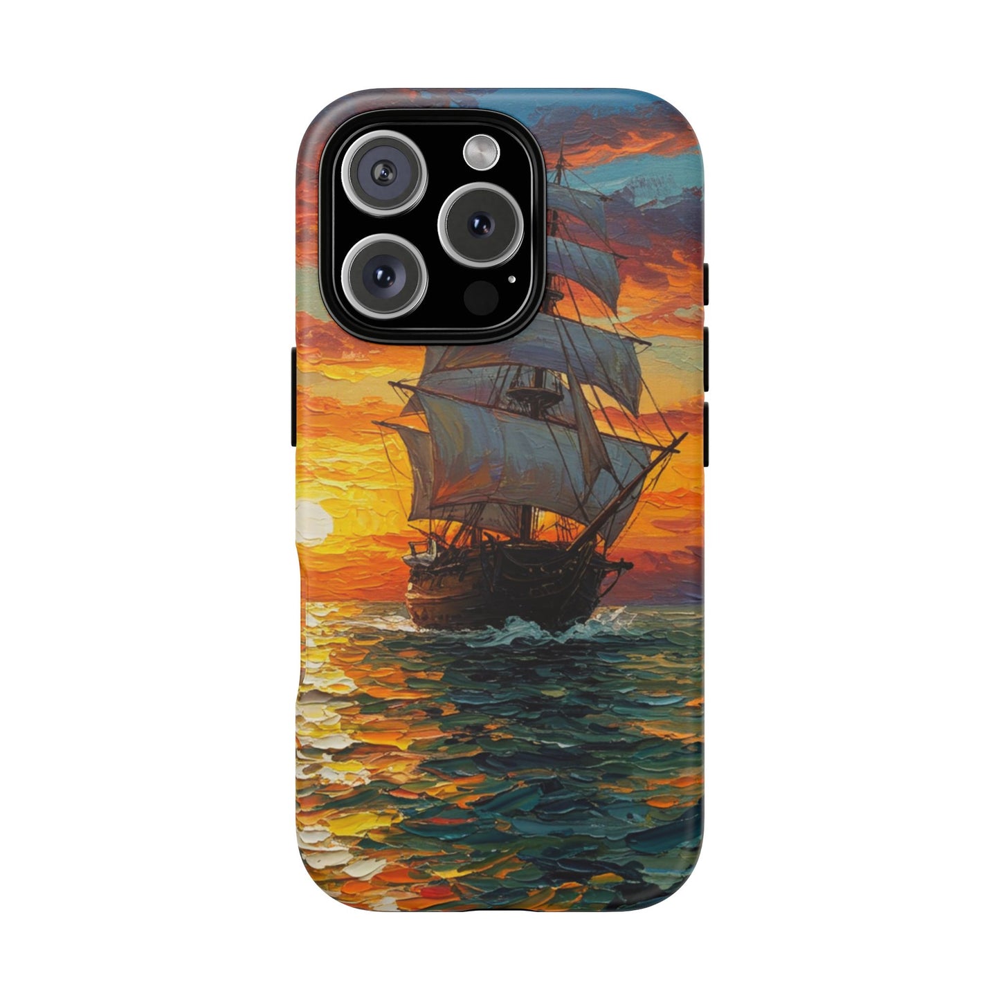 iPhone Case - Ship Sailing at Sunset Design