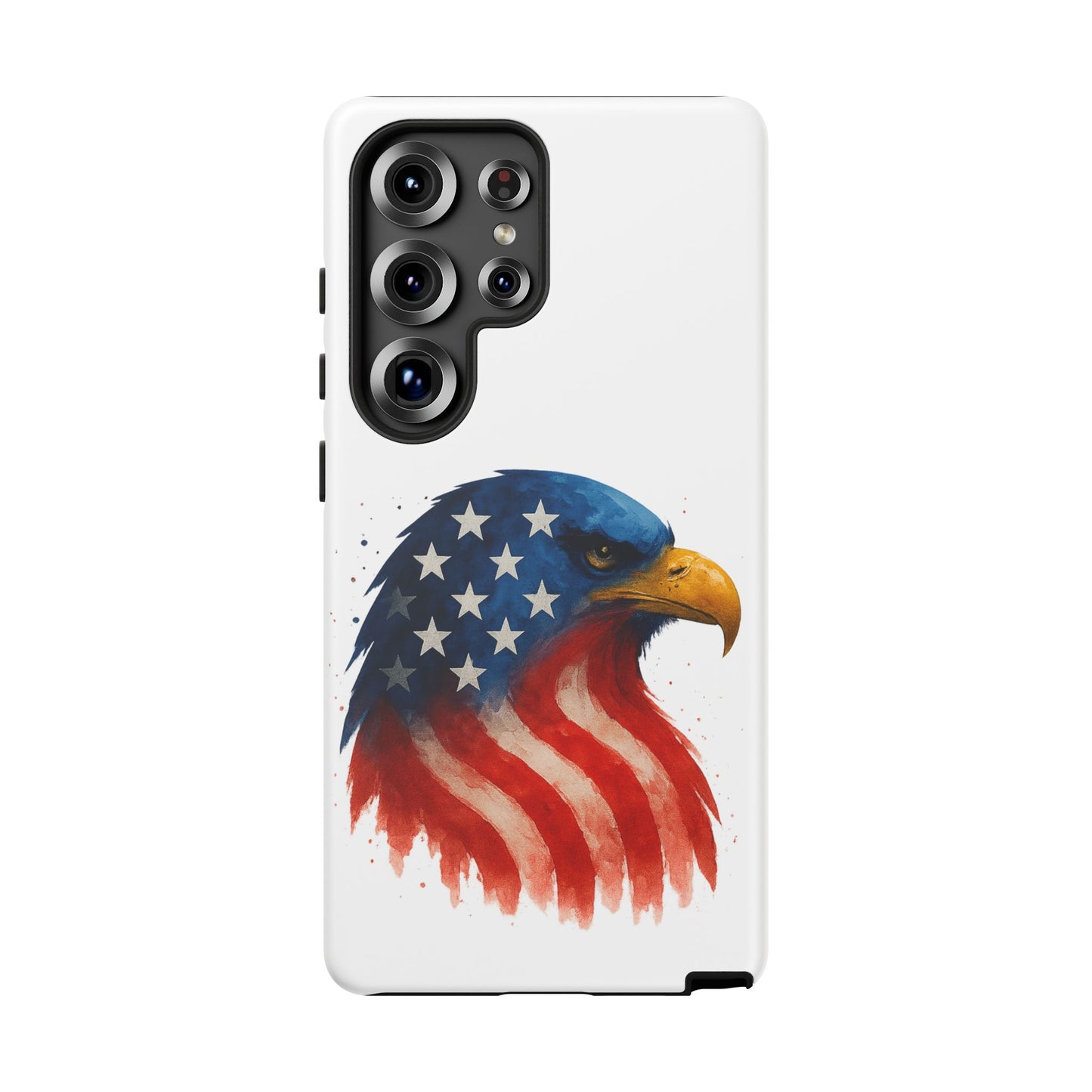 Patriotic Eagle Samsung Case - USA Flag Rugged Tough Cover, Dual-Layer Protection, Veteran and 4th of July Gift Galaxy Series
