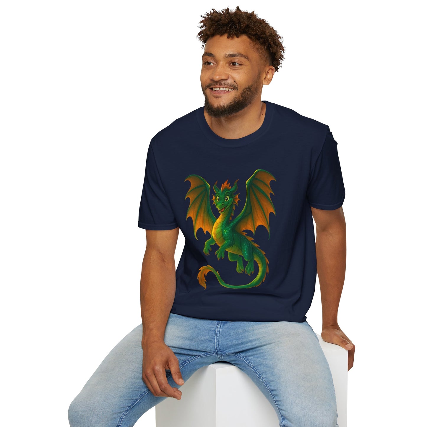 Green Dragon Fantasy T-Shirt | Unisex Mythical Creature Tee | DnD Gamer Gift | Cool Dragon Shirt | Magic RPG Nerdy Graphic Tee