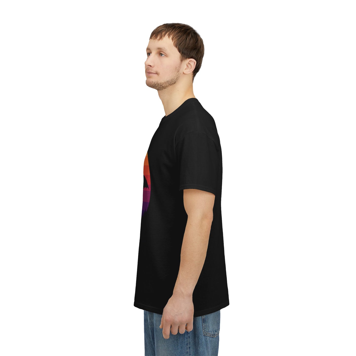Night Dragon Sunset T-Shirt | Retro Dragon Silhouette Tee | Fantasy Dragon Shirt | Unisex Graphic Tee | Gift for Dragon Lovers