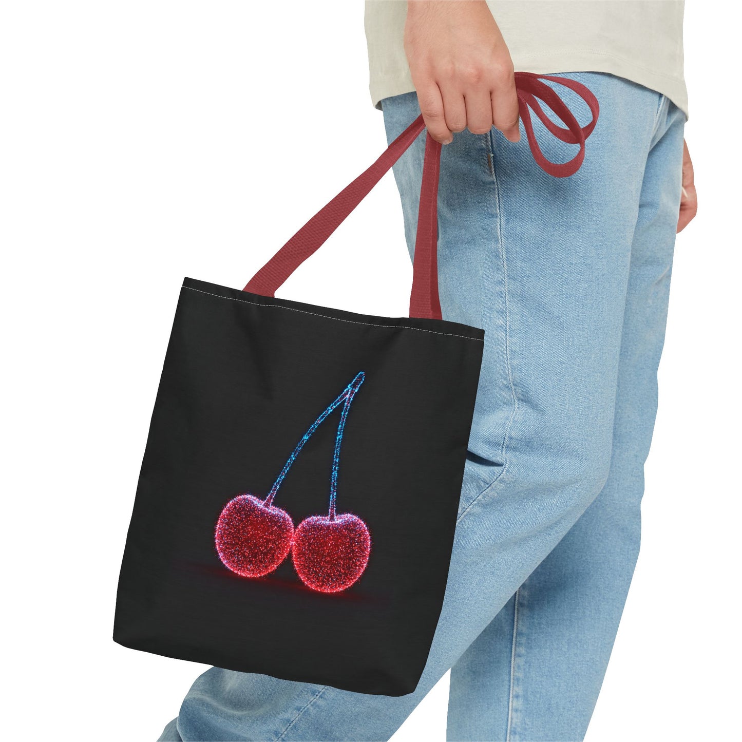 Sparkling Cherry Tote Bag Reusable Bag Shopping Bag Cherry Bag Reusable Tote