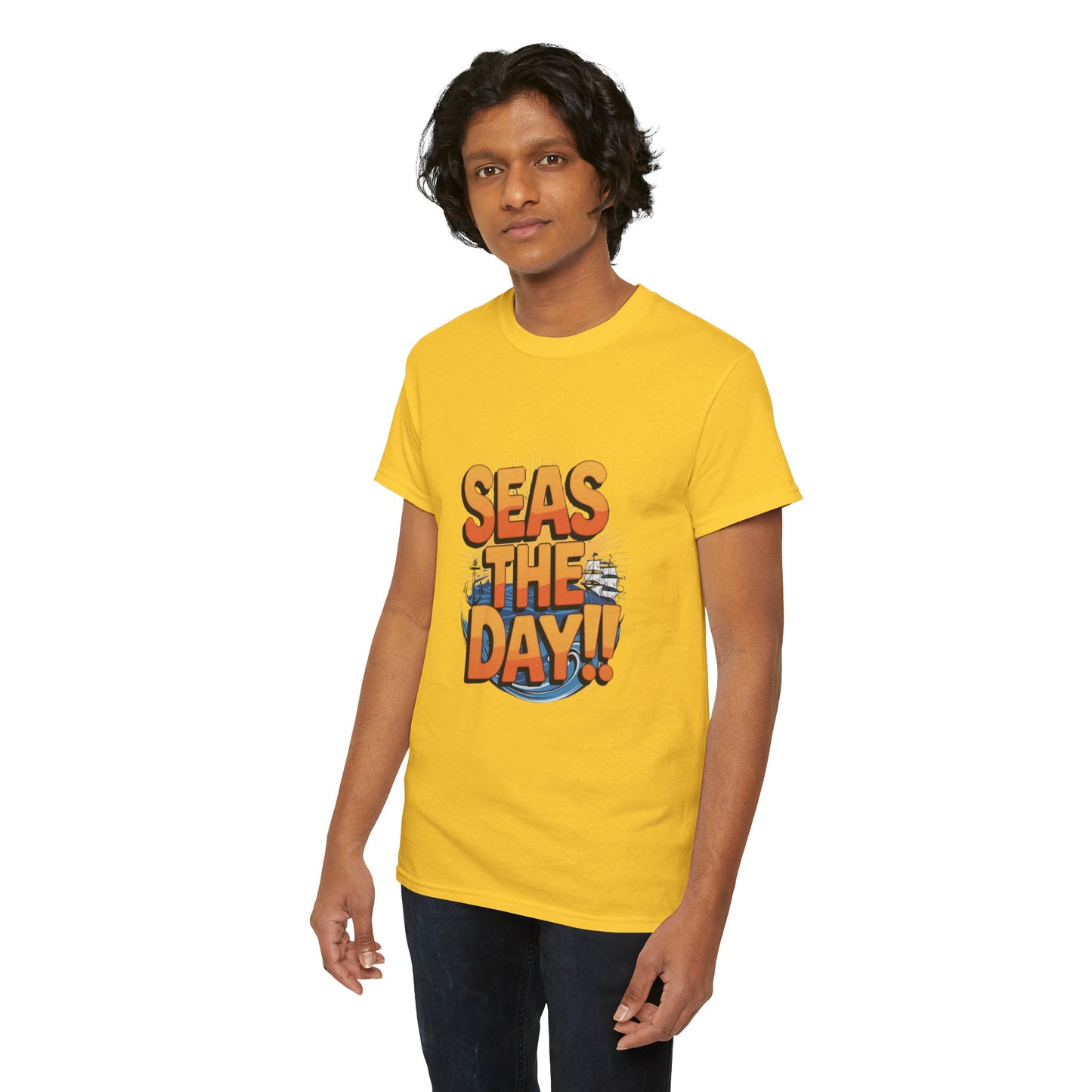 Seas The Day!! Tee • Ocean Pun Graphic Shirt • Comfort Colors Unisex Beachy Vibes • Nautical Aesthetic • Gift for Sea Lovers & Summer Vacays