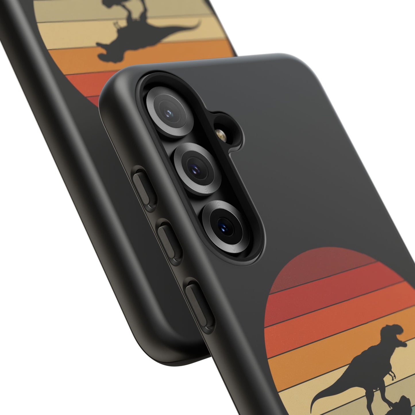 Retro Sunset Dinosaur Samsung Case | T-Rex Silhouette Vintage Gradient Cover for Galaxy S25/S24/S23 Series Dinosaur Phone Case