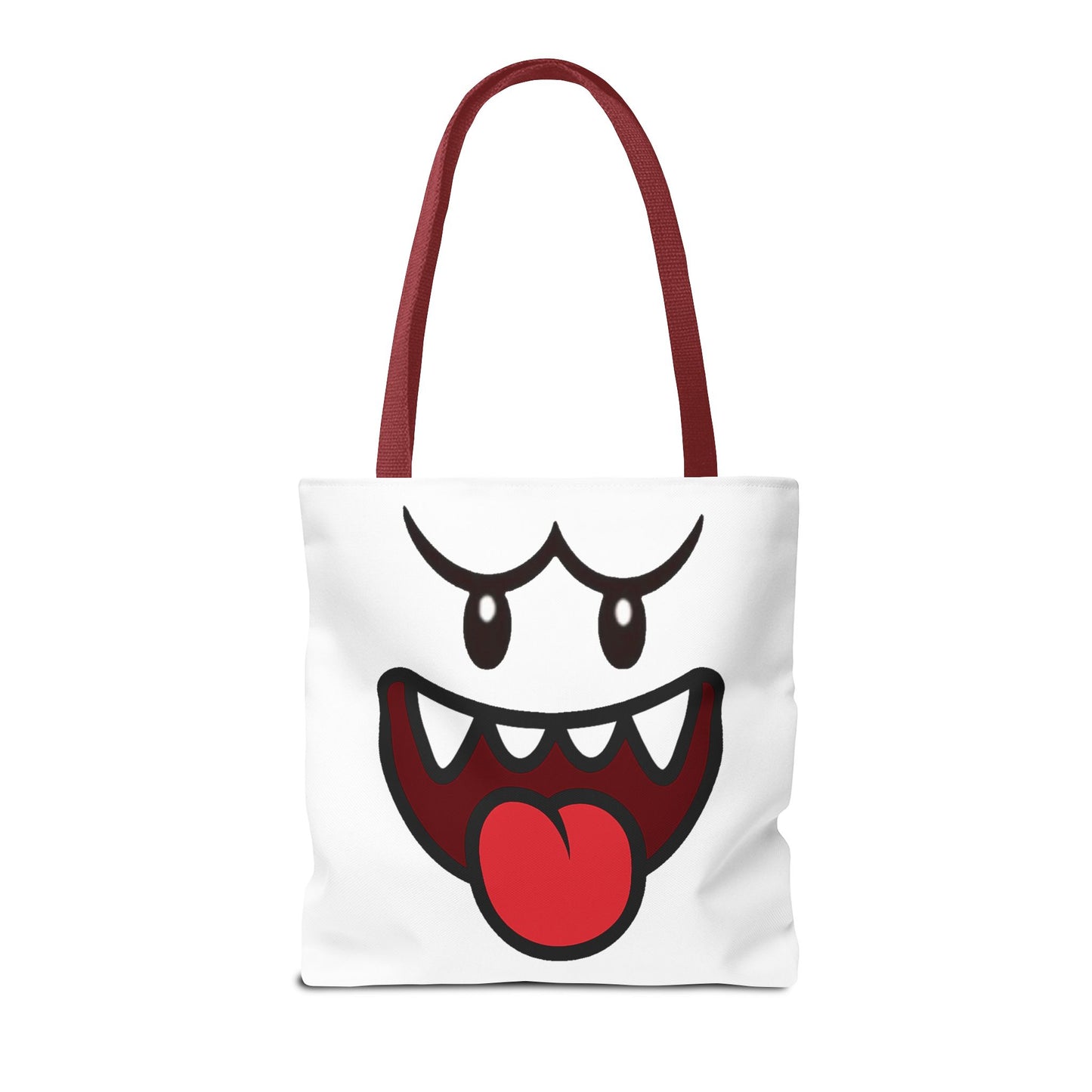 Funny Ghost Face Tote Bag, Spooky Halloween Shopping Bag, Creepy Cute Gamer Tote, Novelty Reusable Canvas Bag, Horror Themed Trick or Treat Bag