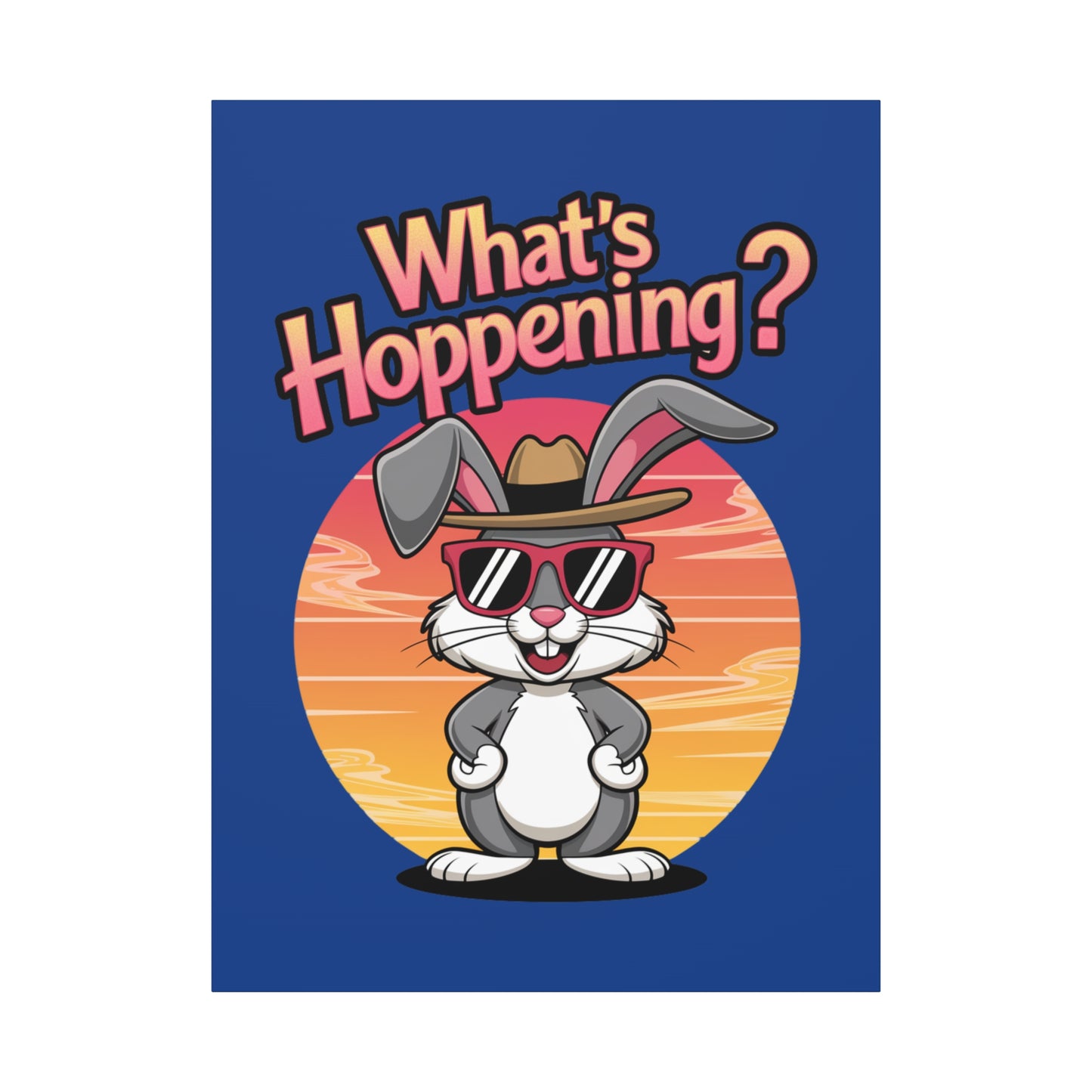What's Hoppening Canvas Art; Bunny Art; Rabbit Canvas