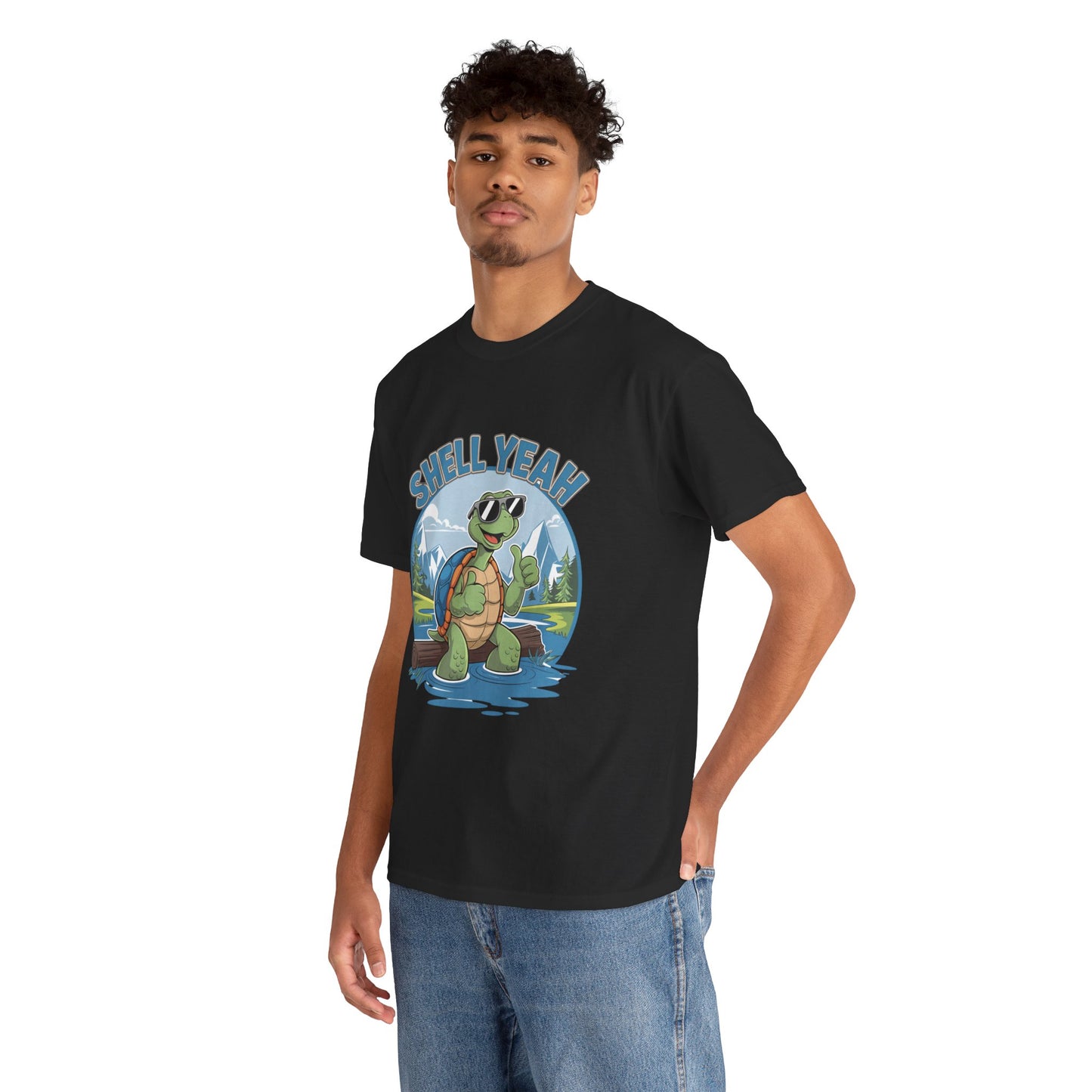 SHELL YEAH Turtle T-Shirt | Funny Cute Turtle Nature Graphic Tee | Handmade Animal Lover Gift | Eco Outdoor Adventure Shirt