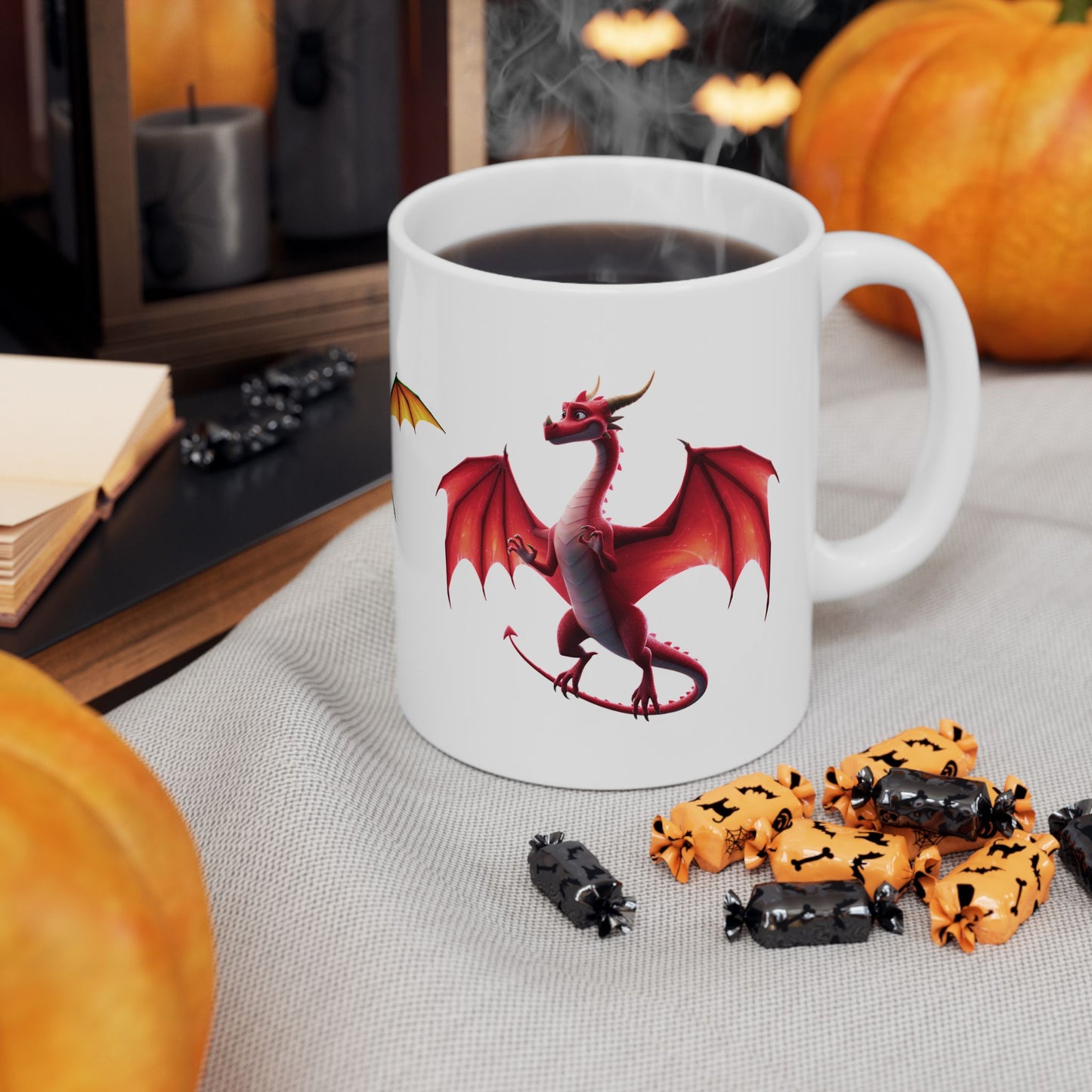 Colorful Dragon Mug | Fantasy Coffee Cup | Cute Dragon Gift for Kids & Adults | Gamer, DnD, Magic Lover Mug | Unique Creature Art