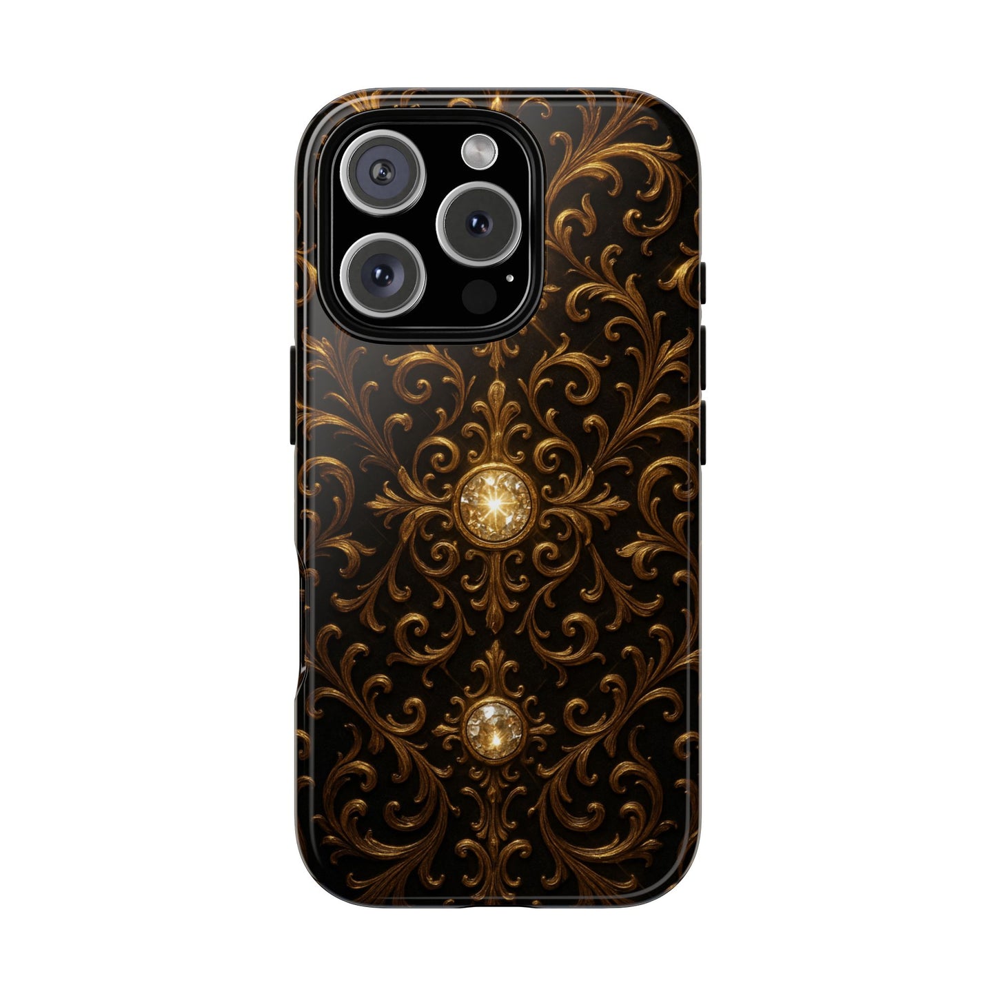 Baroque iPhone Case β Elegant Gold Floral Scroll Design for iPhone 16, 15, 14, 13, Pro Max & More