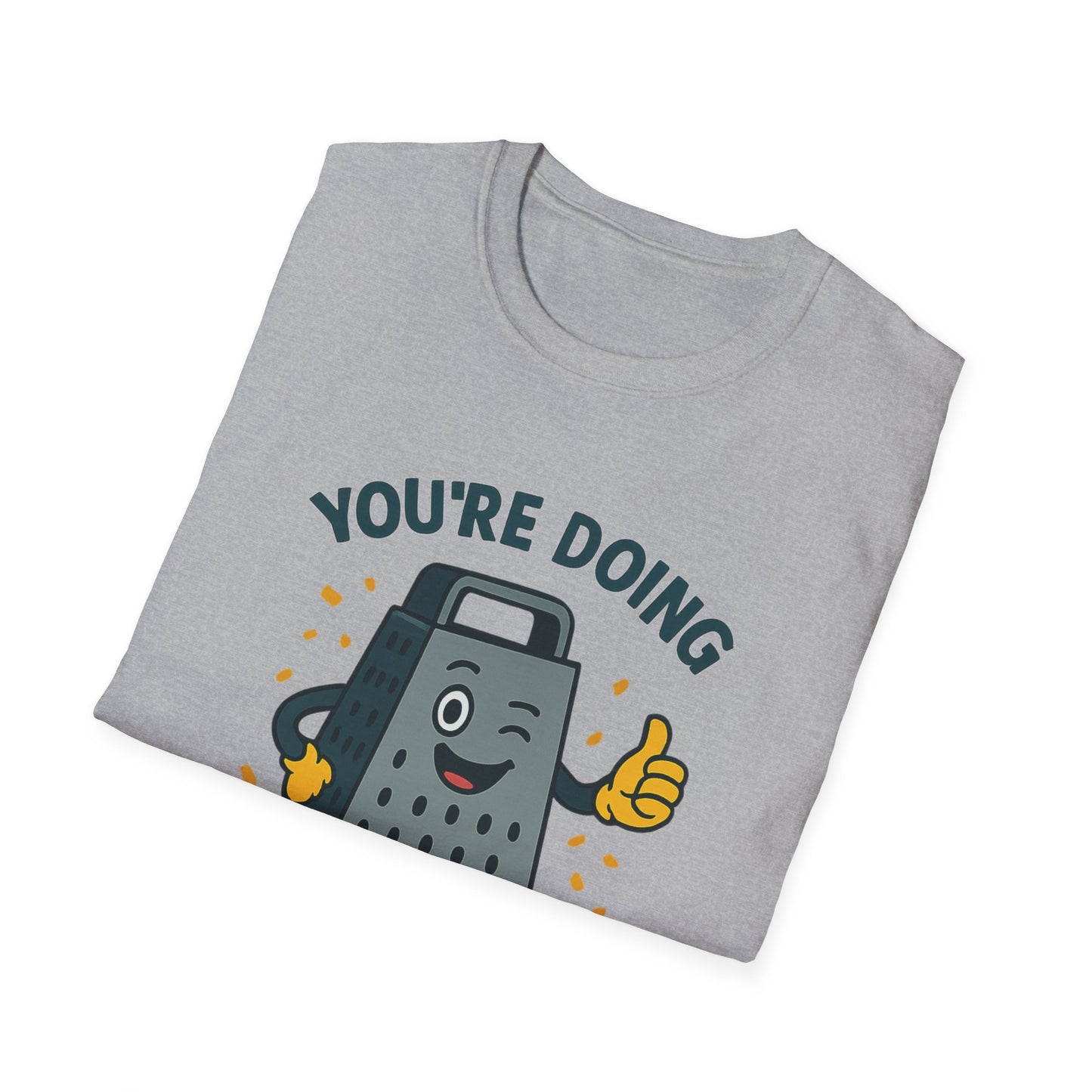 You’re Doing Grate Funny Cheese Grater Pun T-Shirt | Cute Kitchen Humor Graphic Tee | Encouragement Gift for Food & Pun Lovers