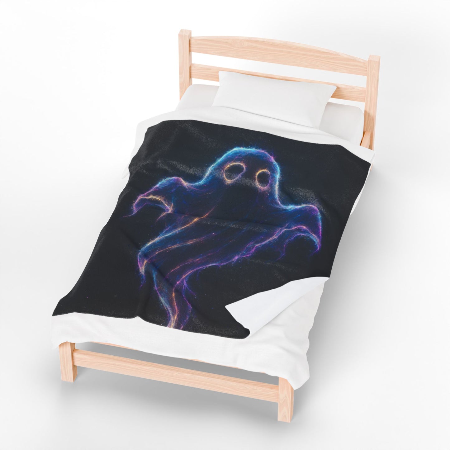 Galaxy Ghost Blanket, Halloween Throw Blanket, Spooky Cozy Decor, Ghost Lover Gift, Soft Plush Blanket, Cosmic Ghost Bedding