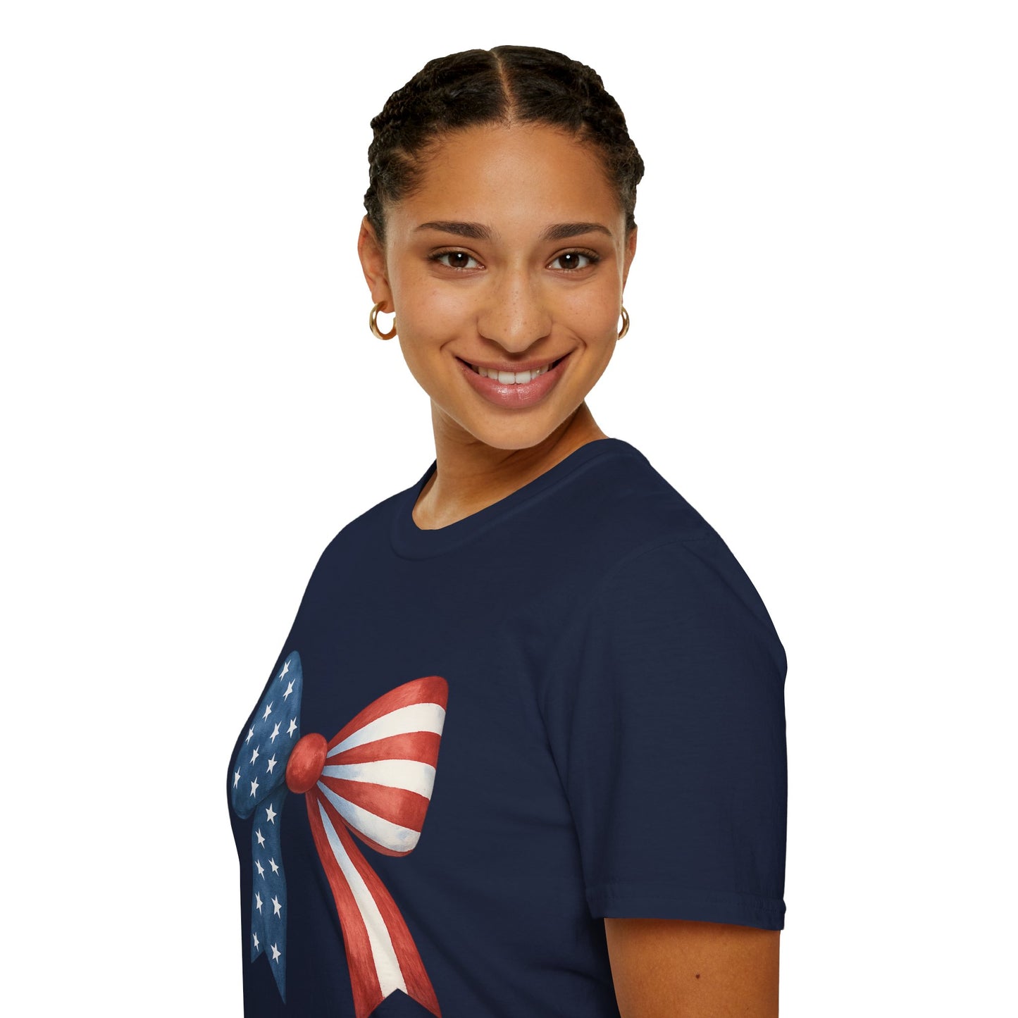 Patriotic Bow USA T-Shirt | 4th of July Shirt | American Flag Bow Tee | Independence Day Shirt | July 4th Graphic Tee | USA Pride Shirt