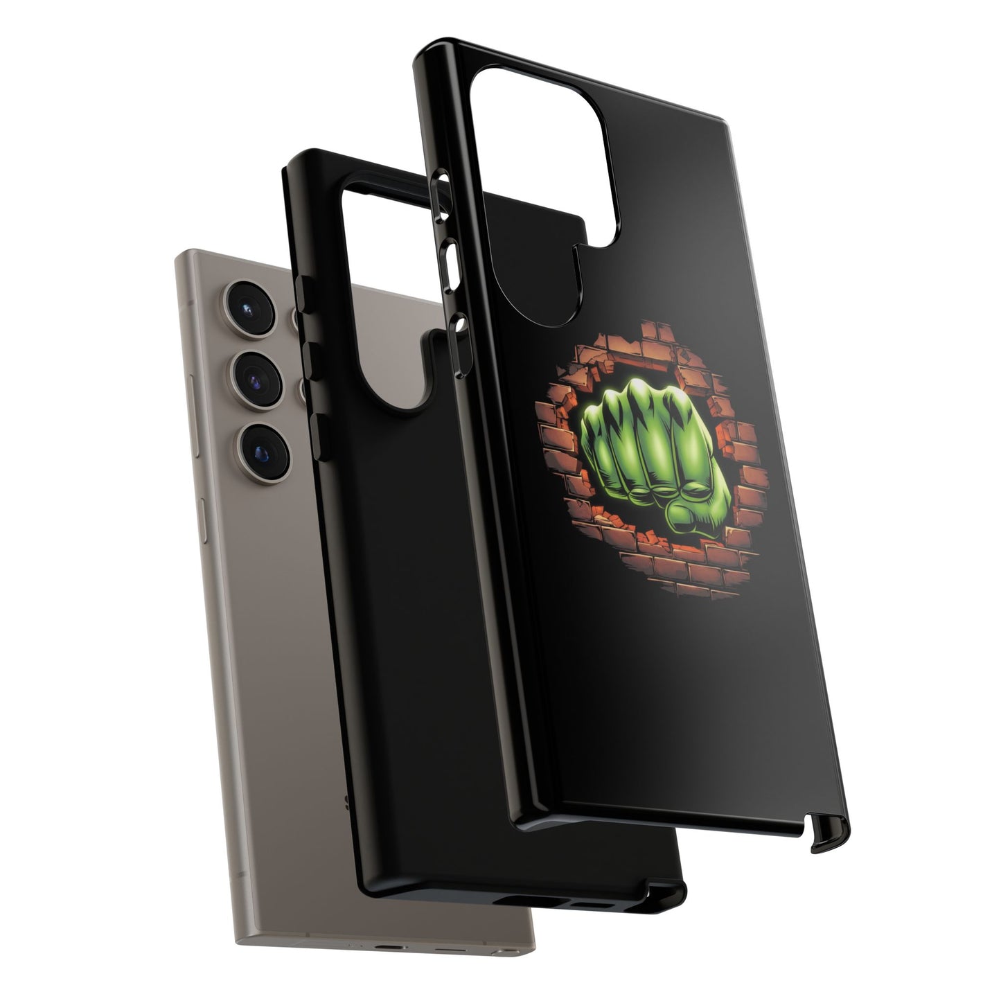 Samsung Phone Case, Green Fist Smashing Wall Design, Comic Book Phone Case, Geeky Case