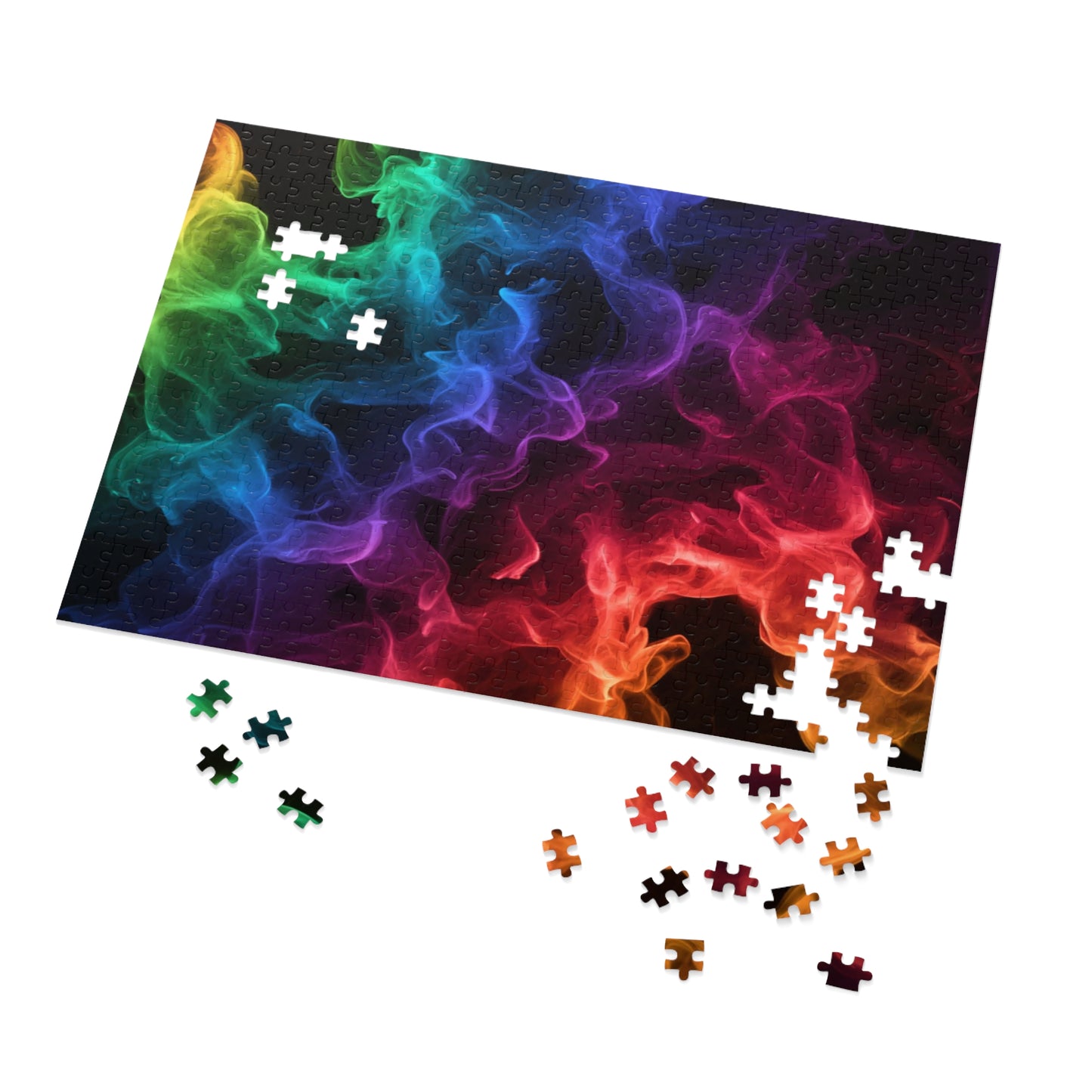 Jigsaw Puzzle with Smoke Design