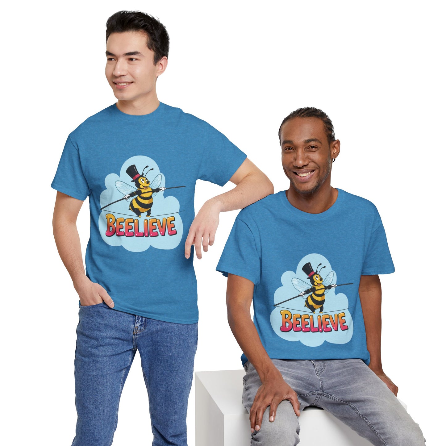“Beelieve” Bee Pun T‑Shirt | Cute Bee Graphic Tee | Inspirational Pun Shirt | Funny Nature Lover Gift | Bee Belief Positive Vibes Tee