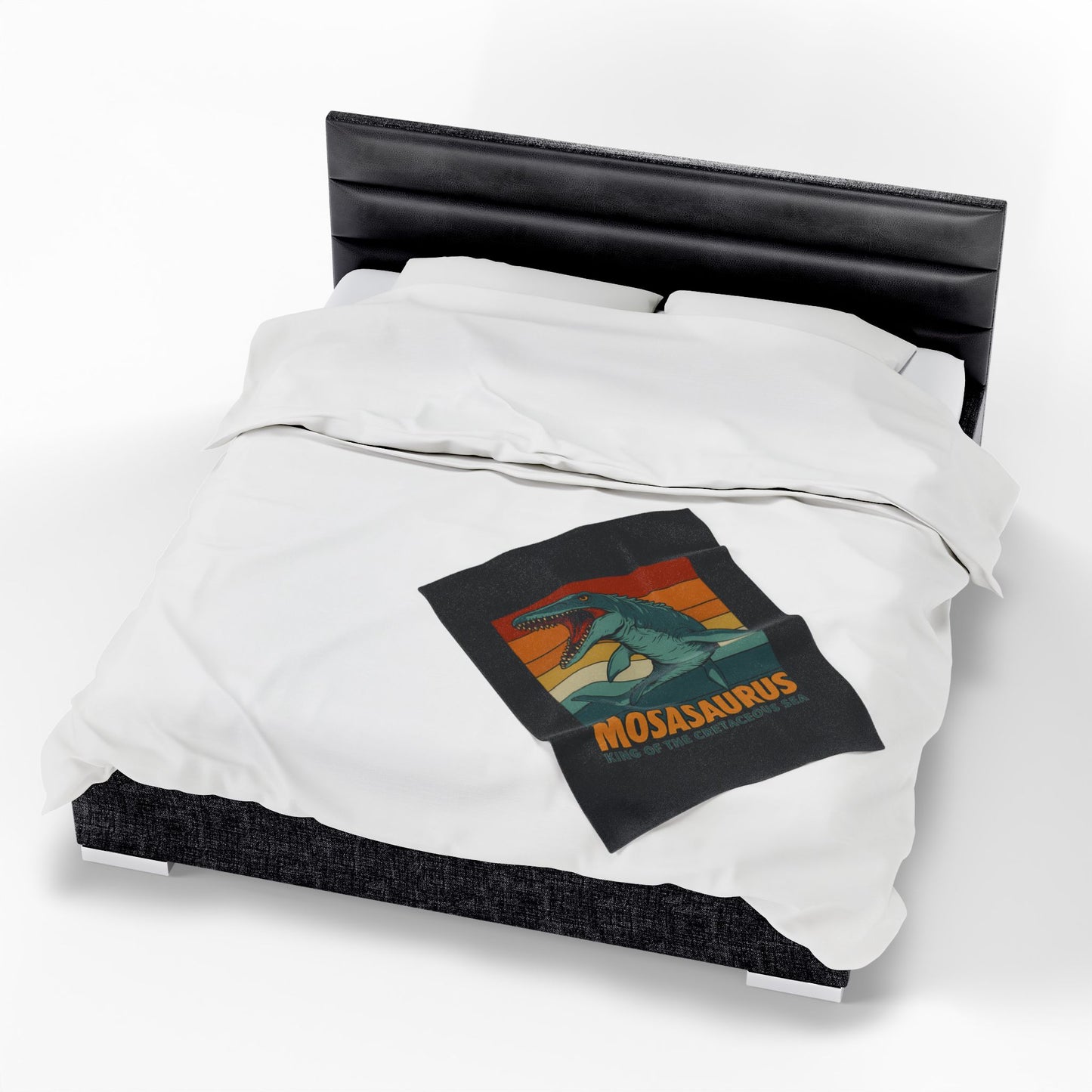 Mosasaurus Dinosaur Blanket - 100% Polyester Fleece Throw, Retro Sea Monster Bedding, Dinosaur Gift for Kids and Adults, Cozy Bed Decor