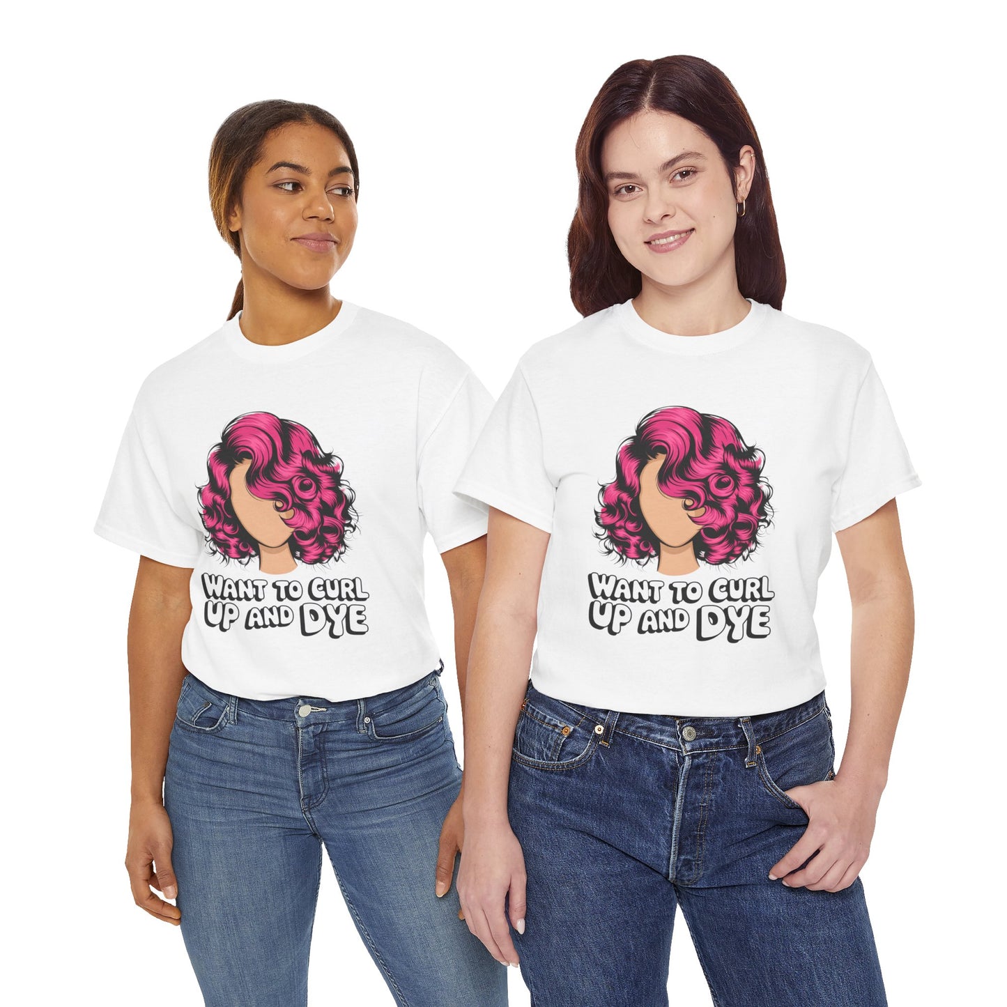 Curly Hair Tee: Want To Curl Up And Dye – Funny Hair Colorist Tee, Salon & Curl Lovers Gift, Trendy Graphic Shirt for Hairstylists