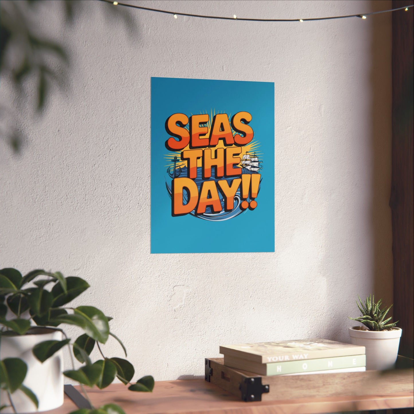 Vertical Poster - Seas The Day Pun Print