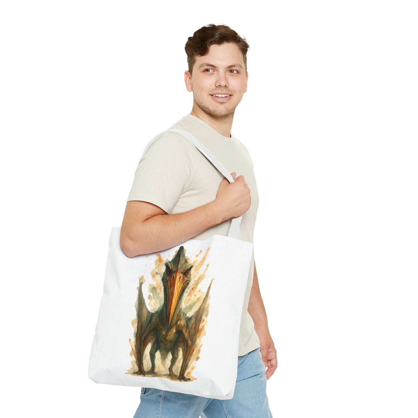 Quetzalcoatlus Tote Bag | Dinosaur Art Canvas Shopper | Prehistoric Pterosaur Gift for Dino Lovers | Eco-friendly Reusable Bag Jurassic Tote