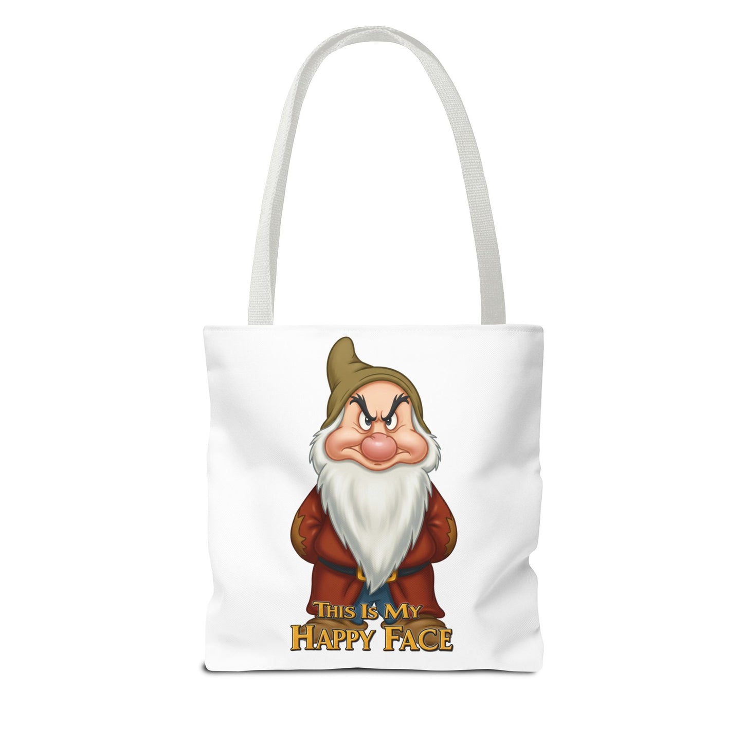 Grumpy Dwarf Tote Bag - "This Is My Happy Face"