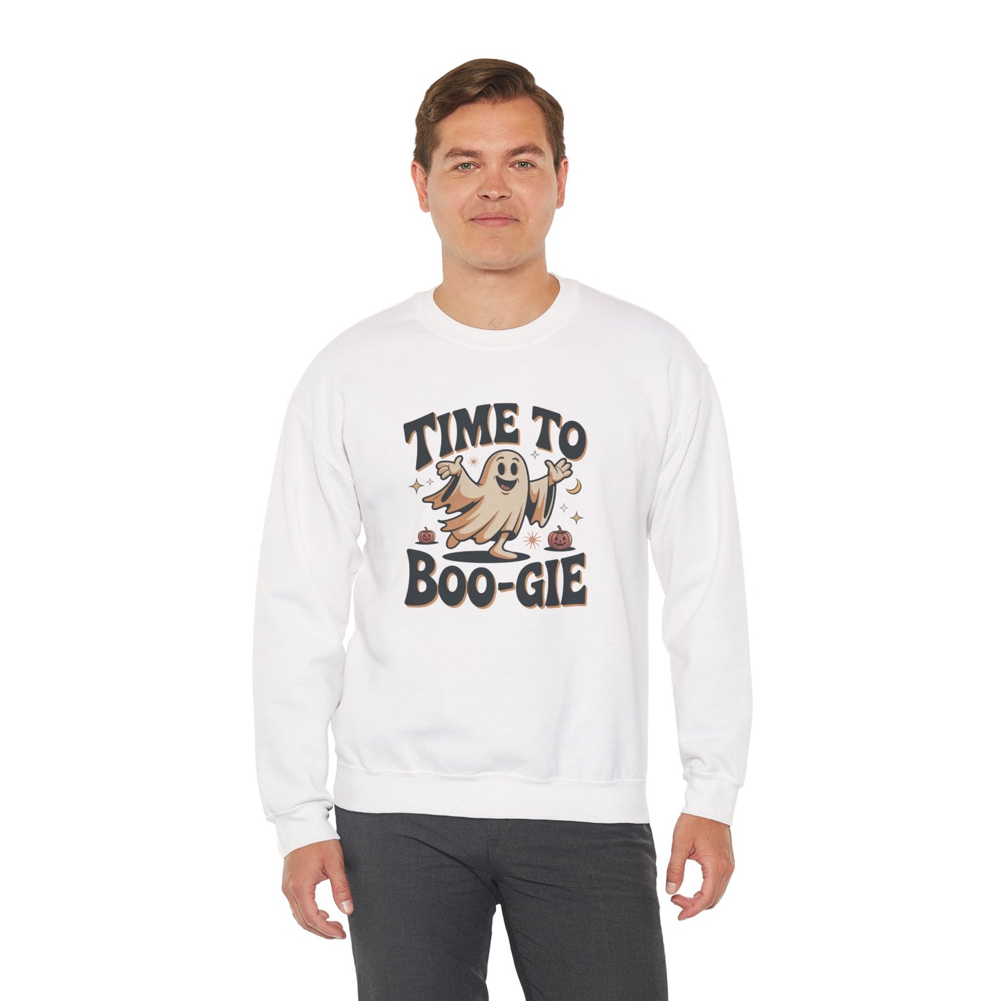 Time to Boo-gie Sweatshirt, Cute Ghost Halloween Crewneck, Spooky Sayings Graphic Pullover, Boo-gie Ghost Sweater, Fall Spooky Season Outfit